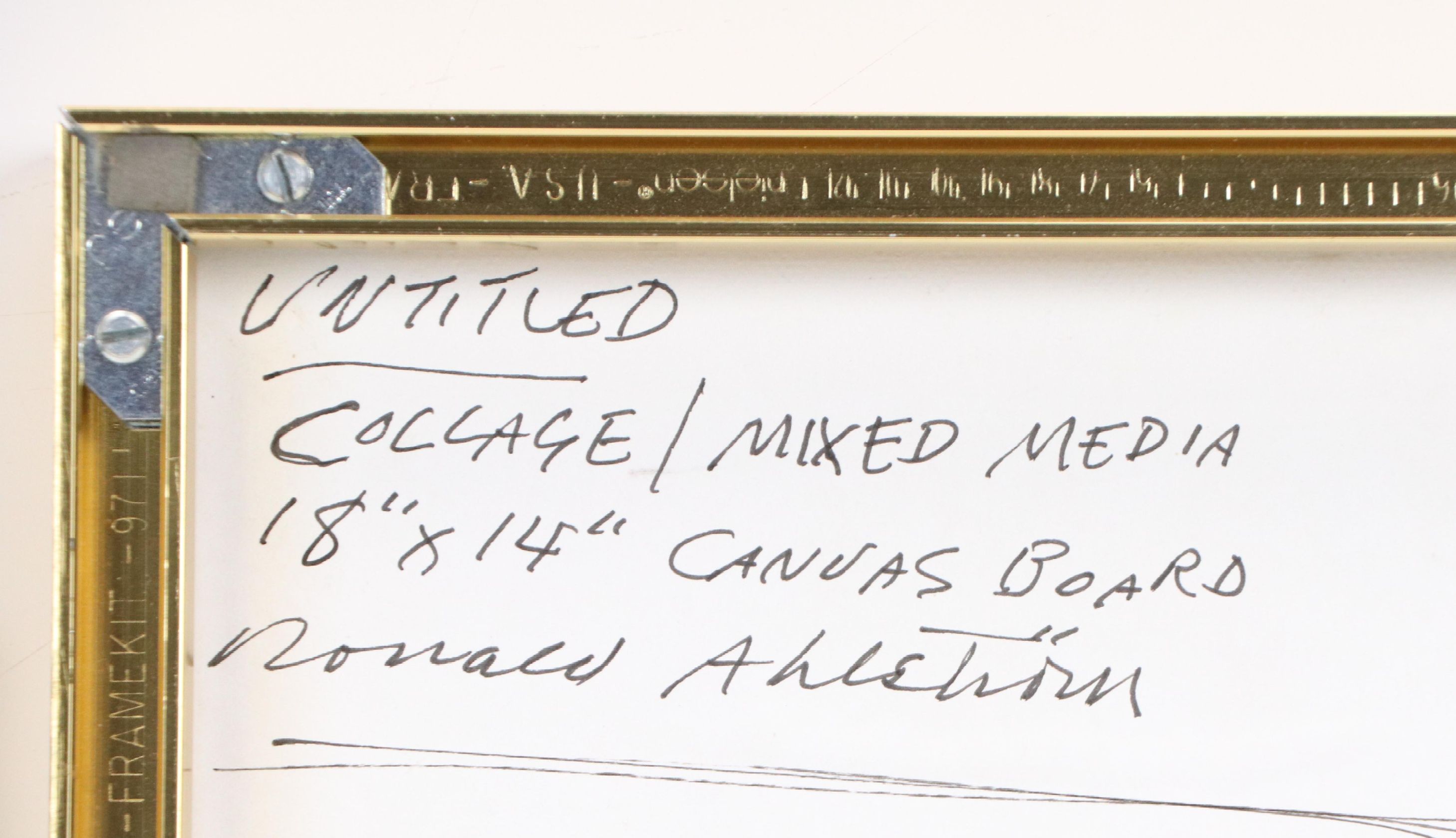 Ronald Ahlström Modern Mixed Media Collage, Late 20th/ 21st Century