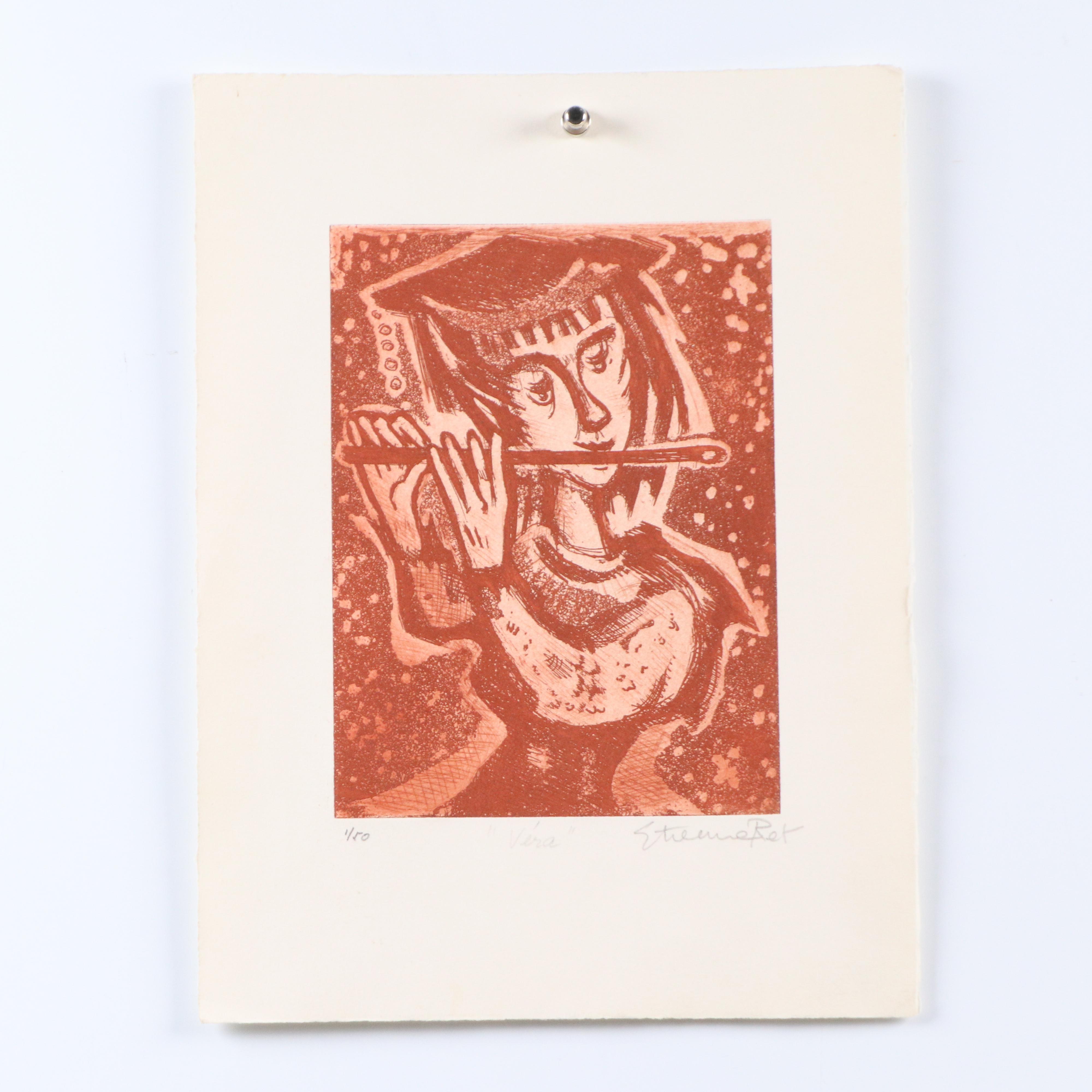 Etienne Ret Etchings "Vera," Mid-20th Century