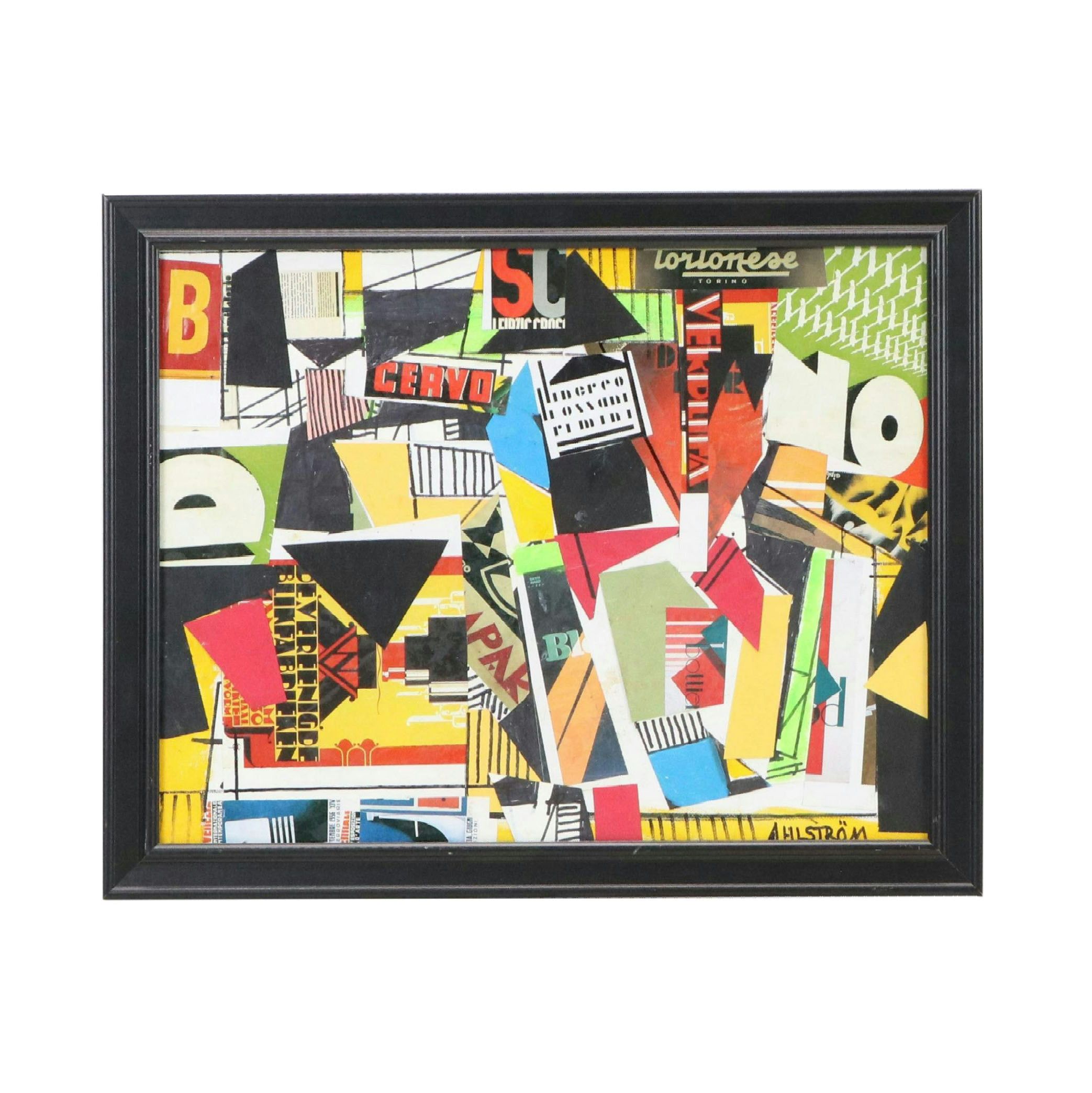 Ronald Ahlström Modern Mixed Media Collage, Late 20th/ 21st Century