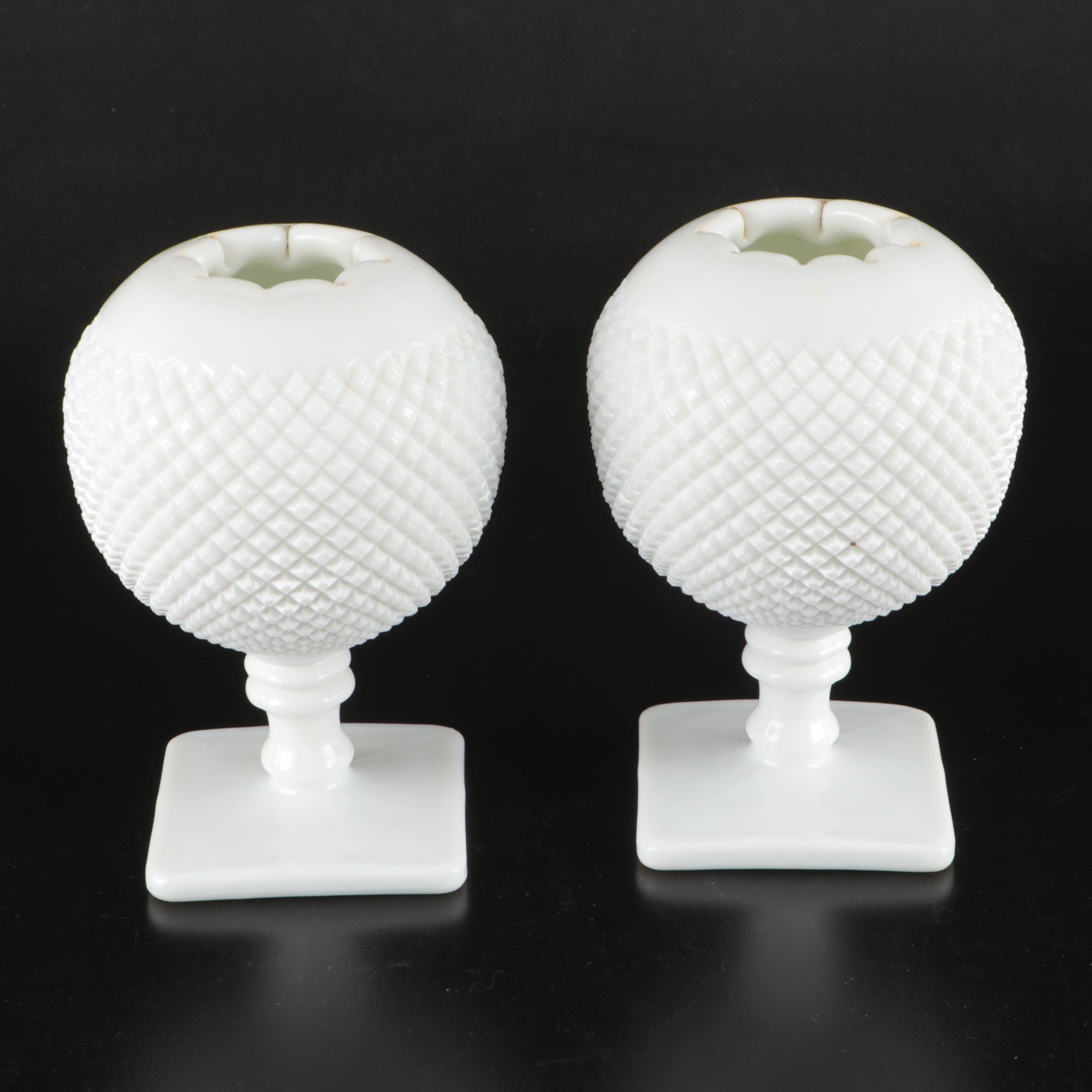 Indiana Glass "Garland" Fruit Bowls with Westmoreland Ivy Balls and Lidded Jar