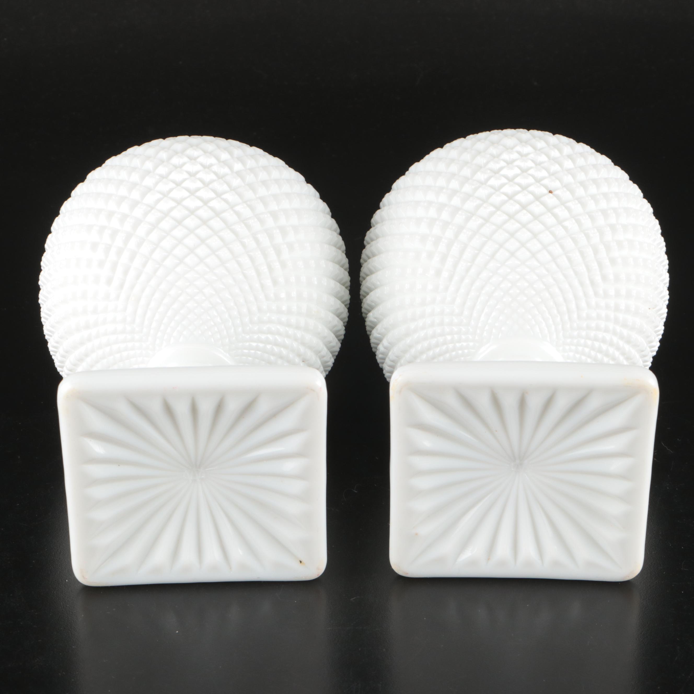 Indiana Glass "Garland" Fruit Bowls with Westmoreland Ivy Balls and Lidded Jar