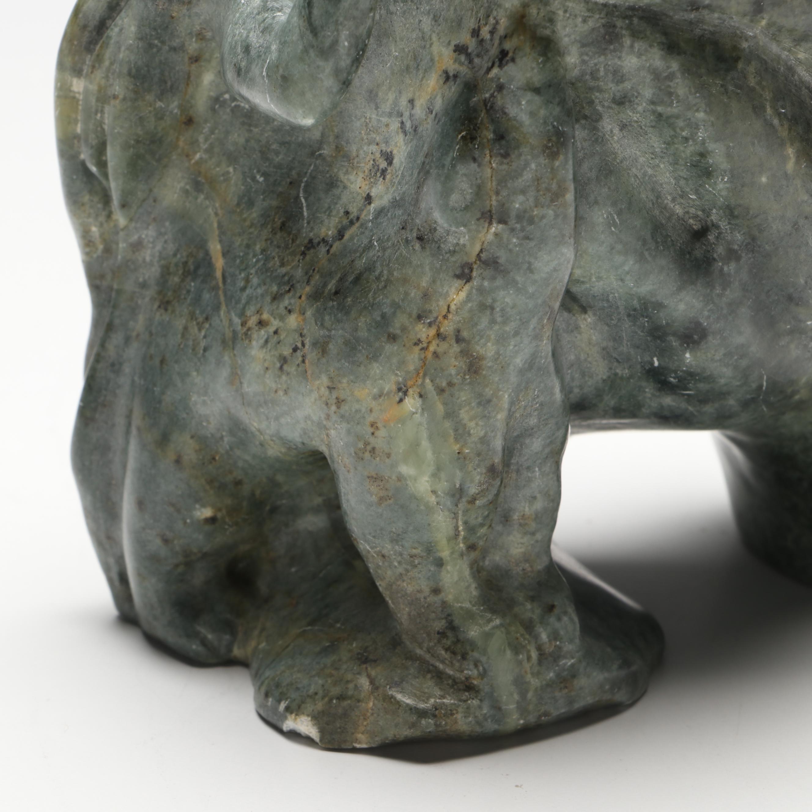 Eli Nasogaluak Inuit Carved Soapstone Sculpture