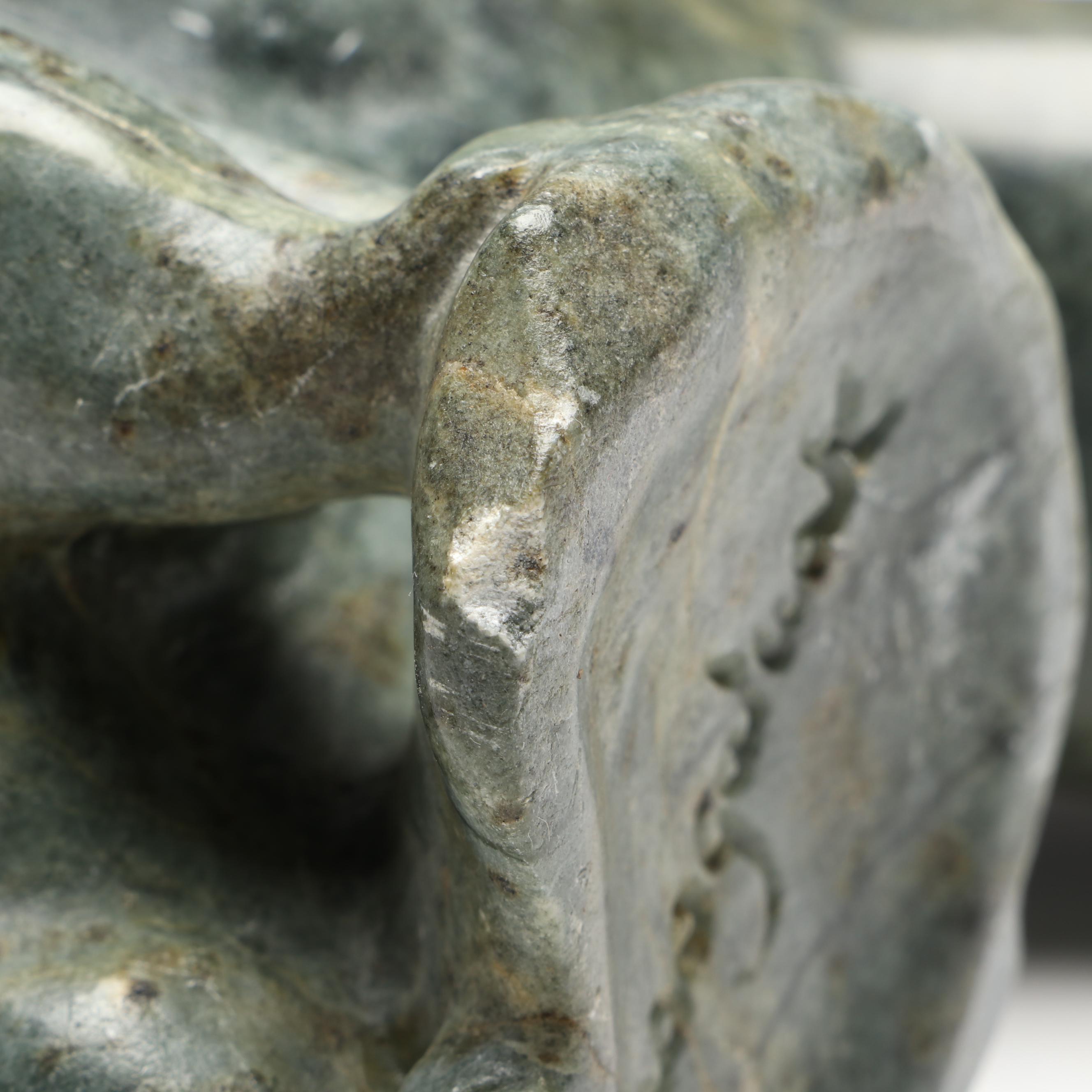 Eli Nasogaluak Inuit Carved Soapstone Sculpture