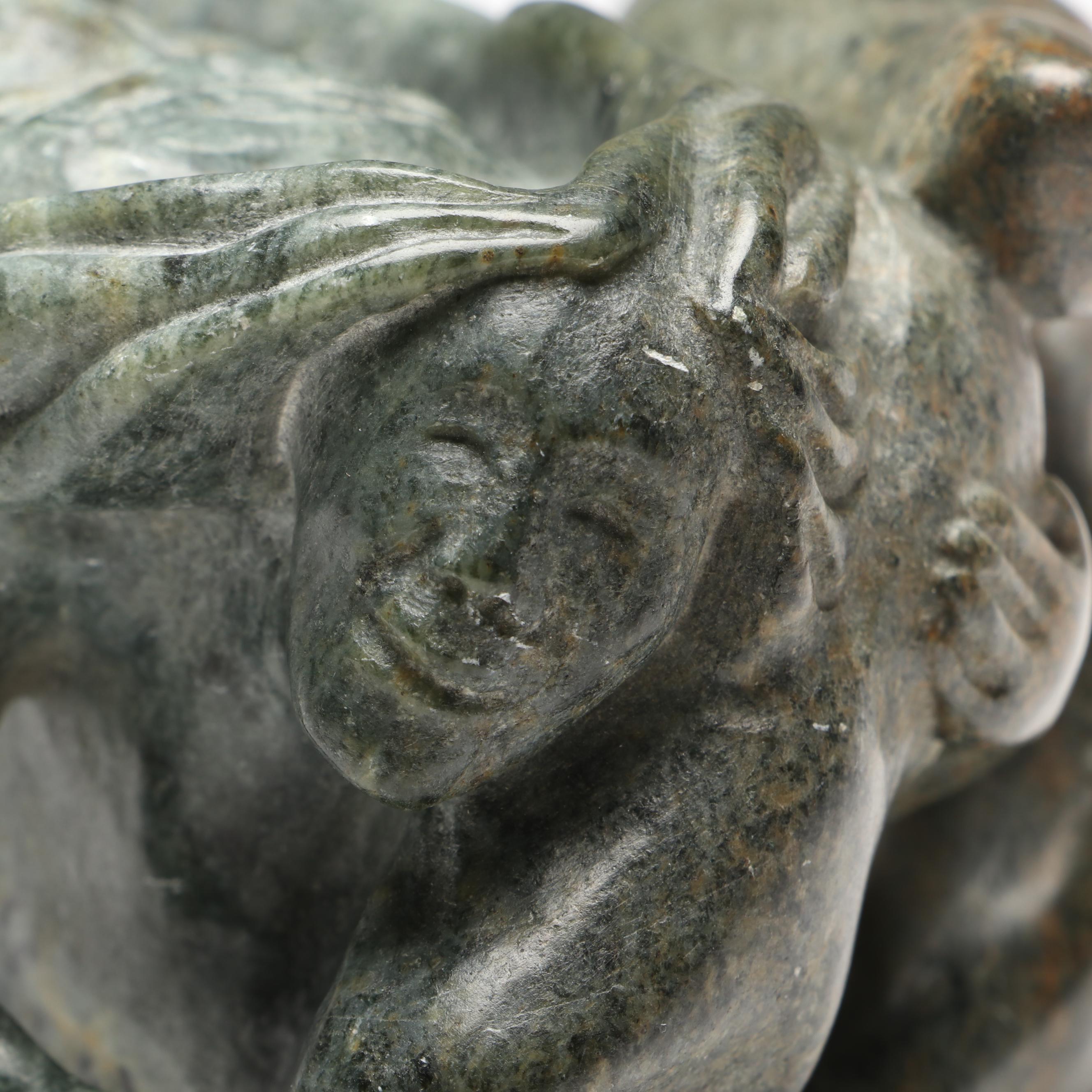 Eli Nasogaluak Inuit Carved Soapstone Sculpture