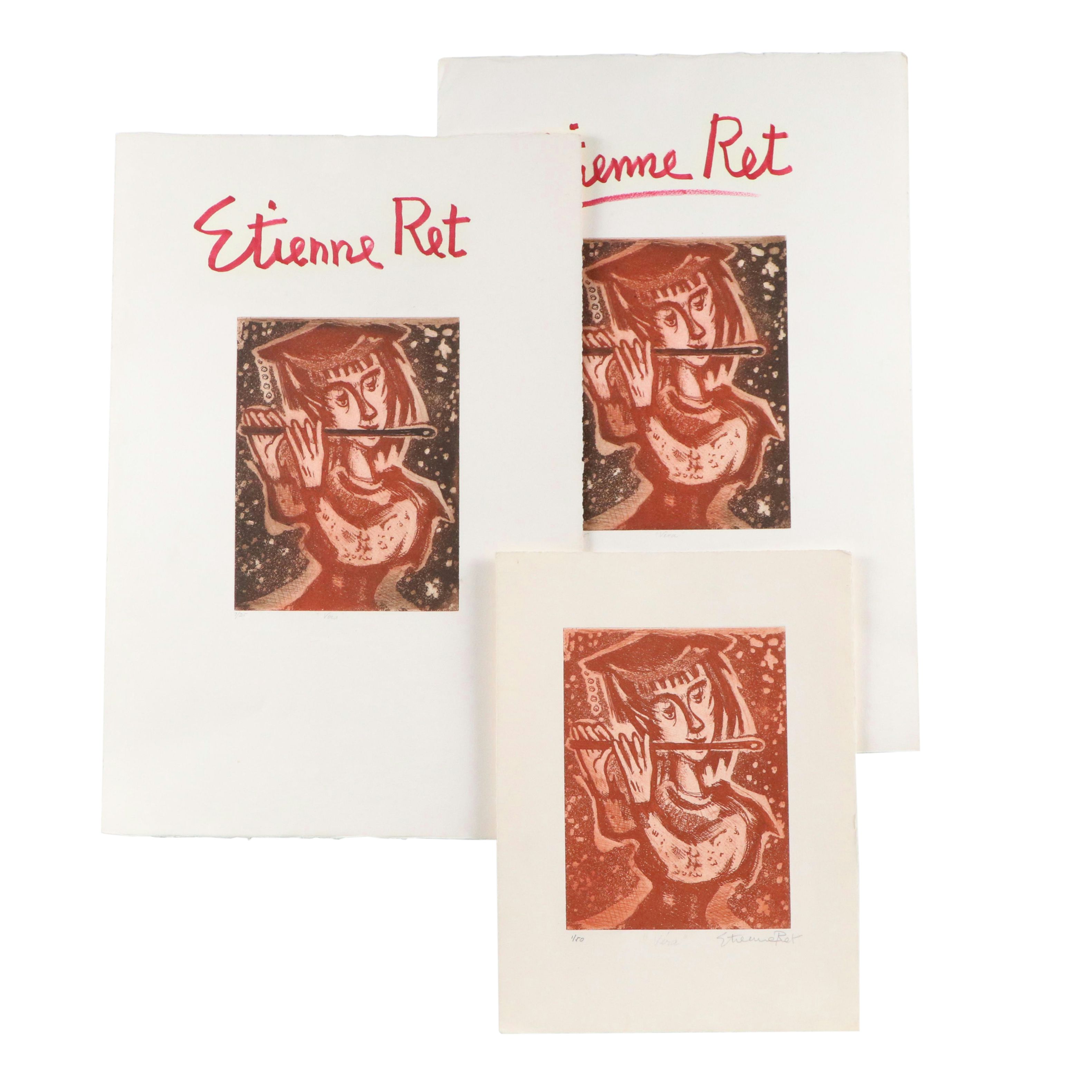 Etienne Ret Etchings "Vera," Mid-20th Century
