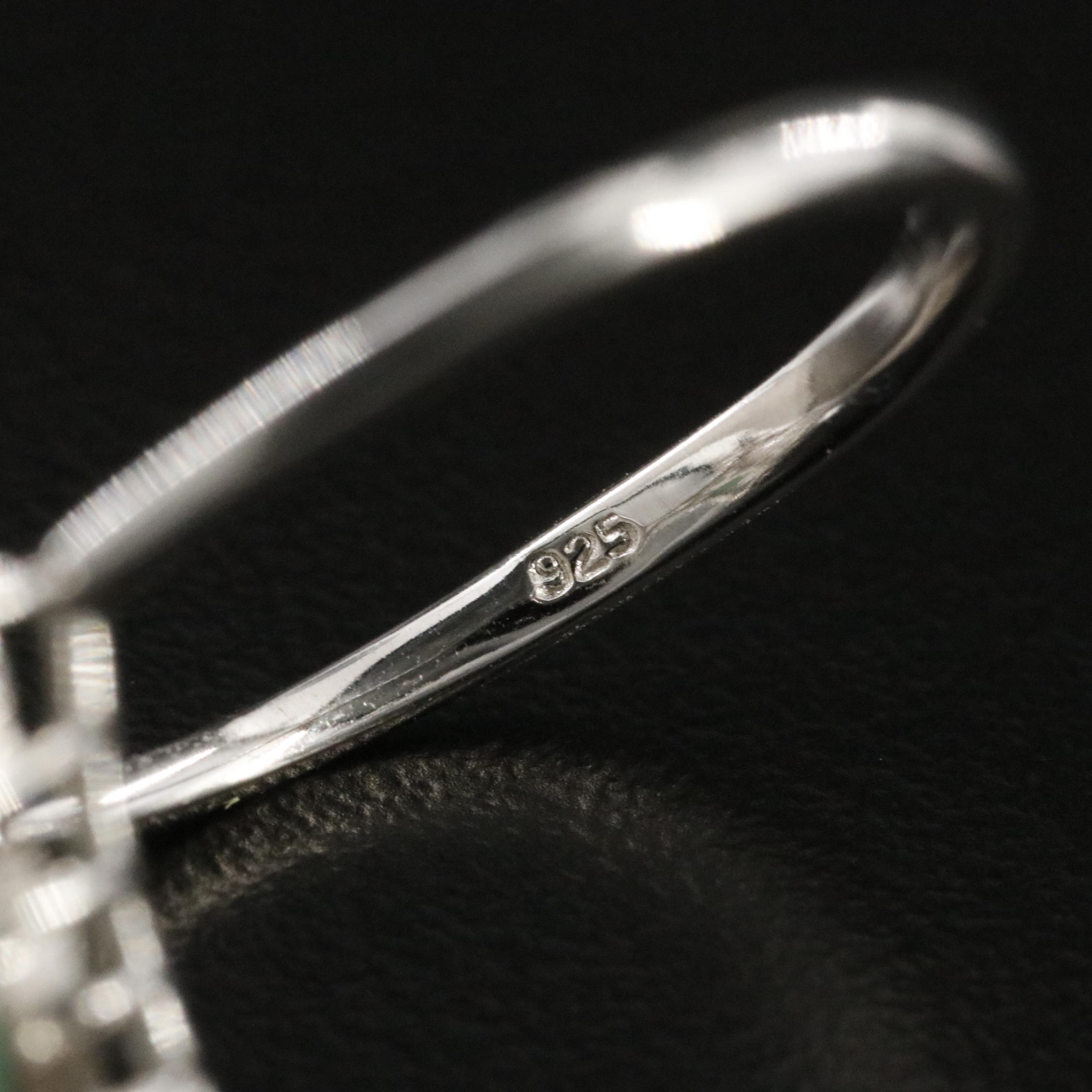 Sterling Emerald and Sapphire Ring