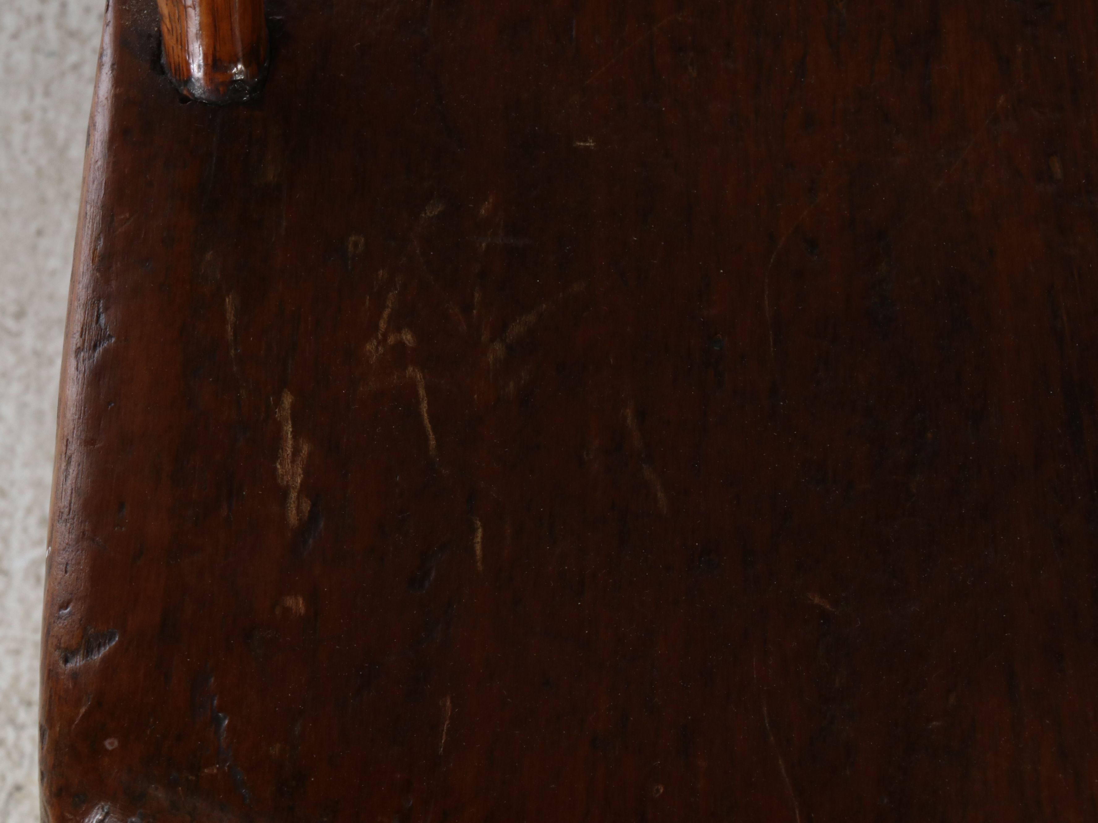 American Colonial Style Pine Single Drawer Dining Table with Four Windsor Chairs