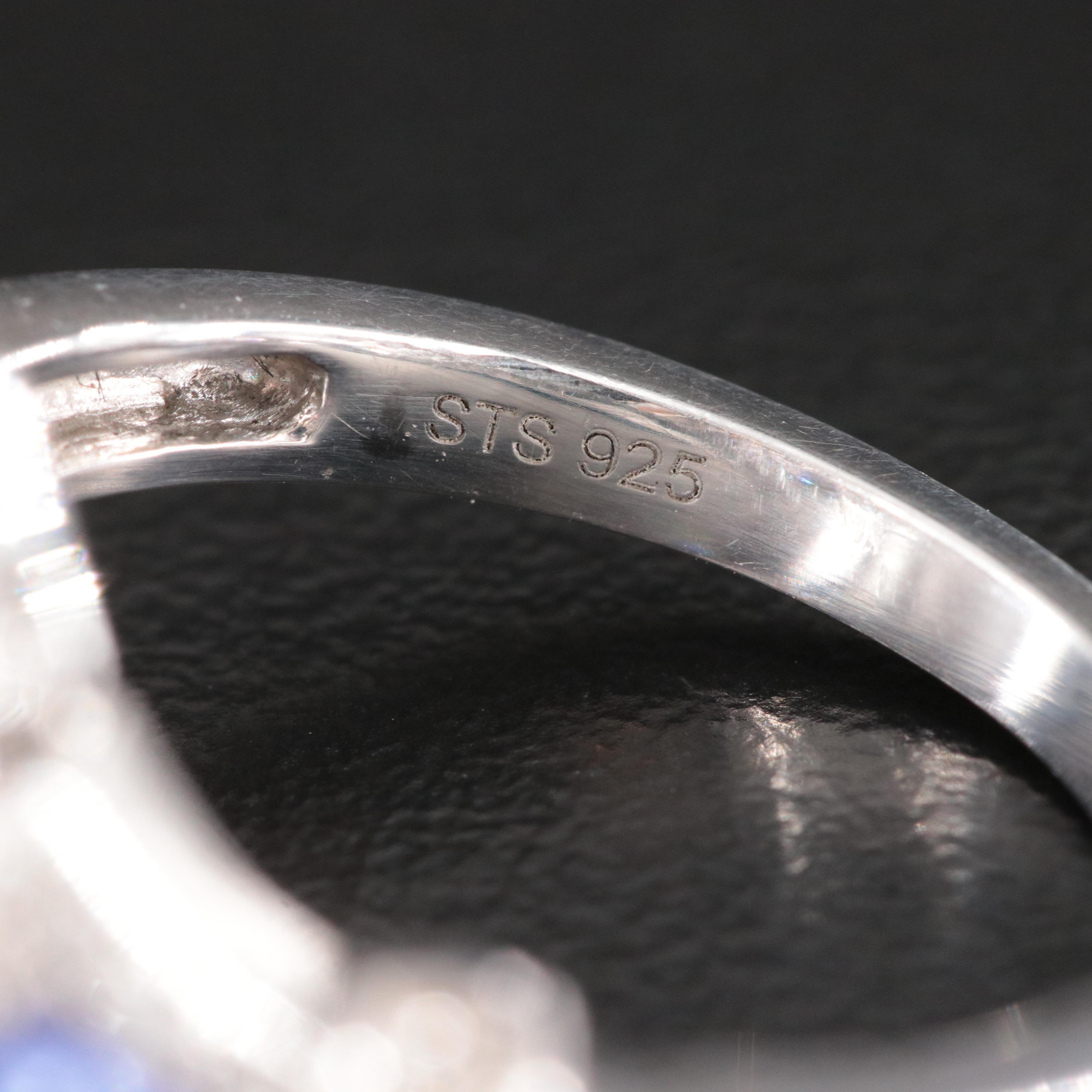 Sterling Tanzanite and White Sapphire Ring