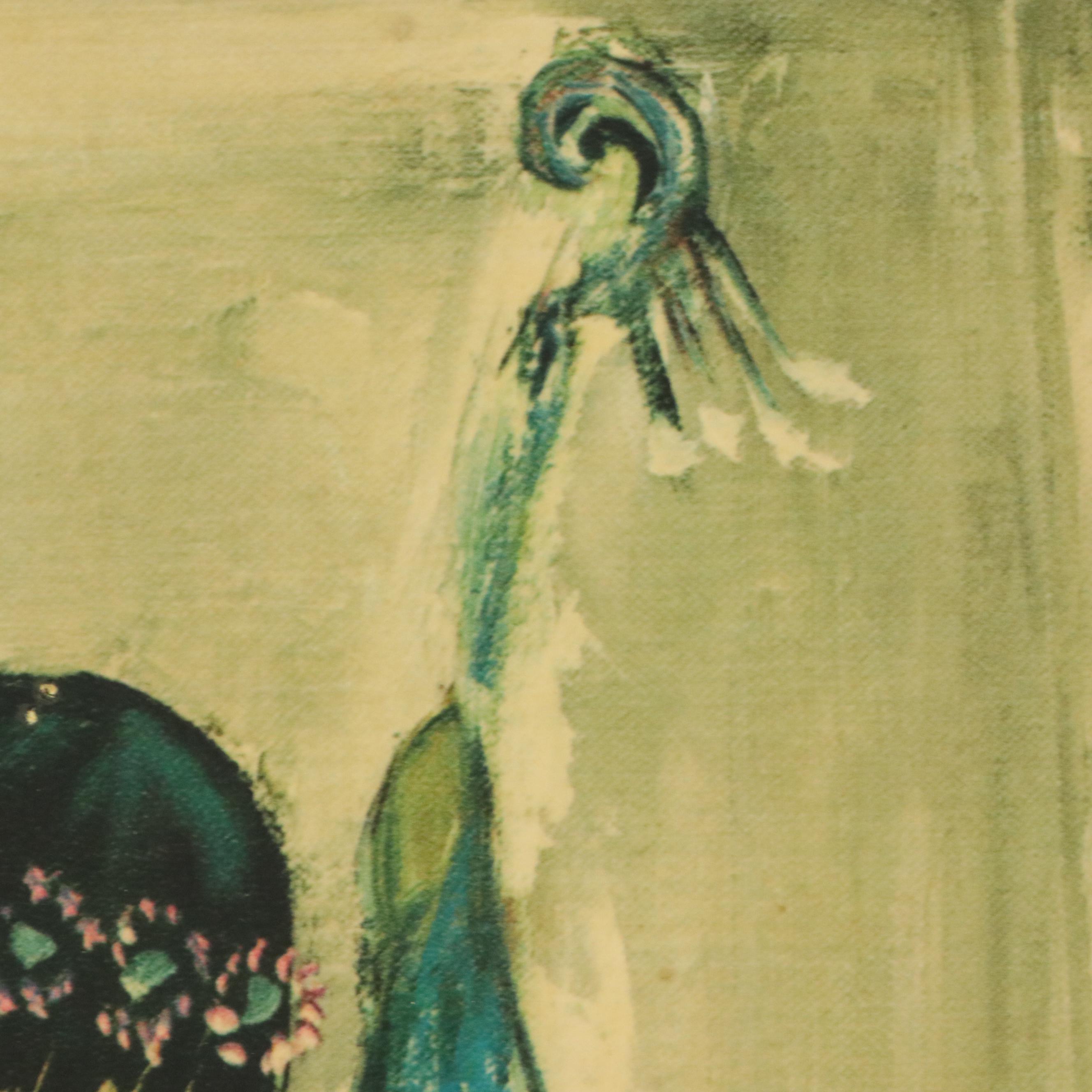 Ted De Grazia Offset Lithograph of Angel Playing Cello, Mid-20th Century