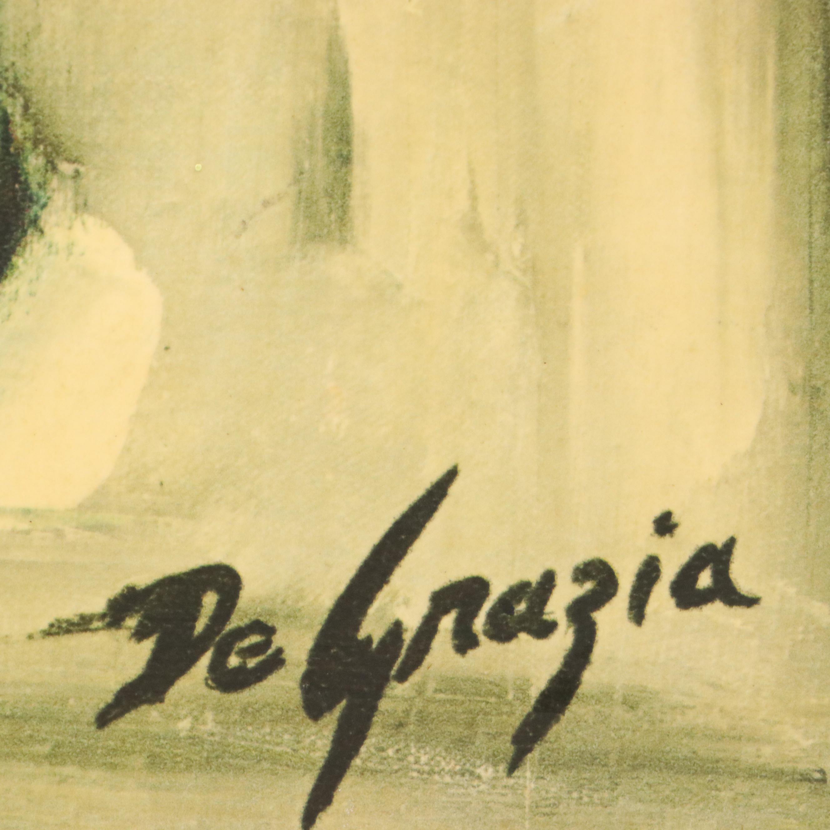 Ted De Grazia Offset Lithograph of Angel Playing Cello, Mid-20th Century