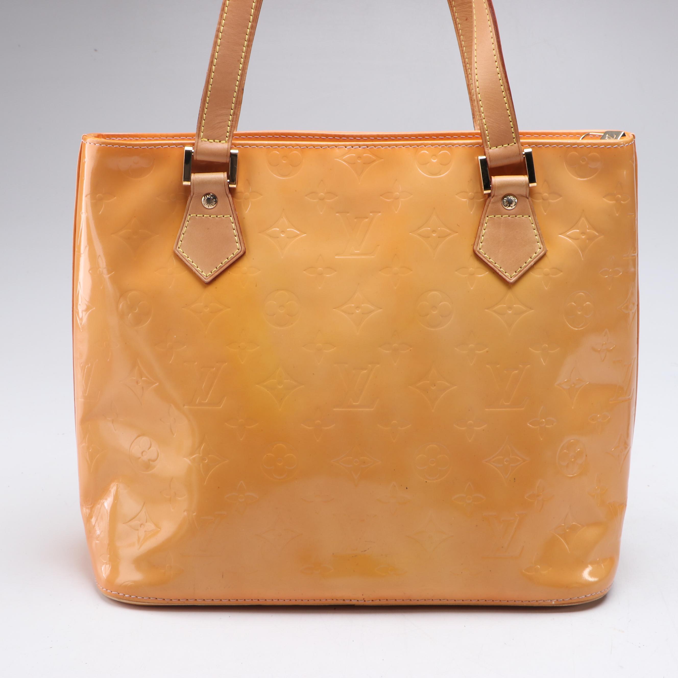 Louis Vuitton Houston Shoulder Bag in Mango/Dark Yellow Monogram Vernis