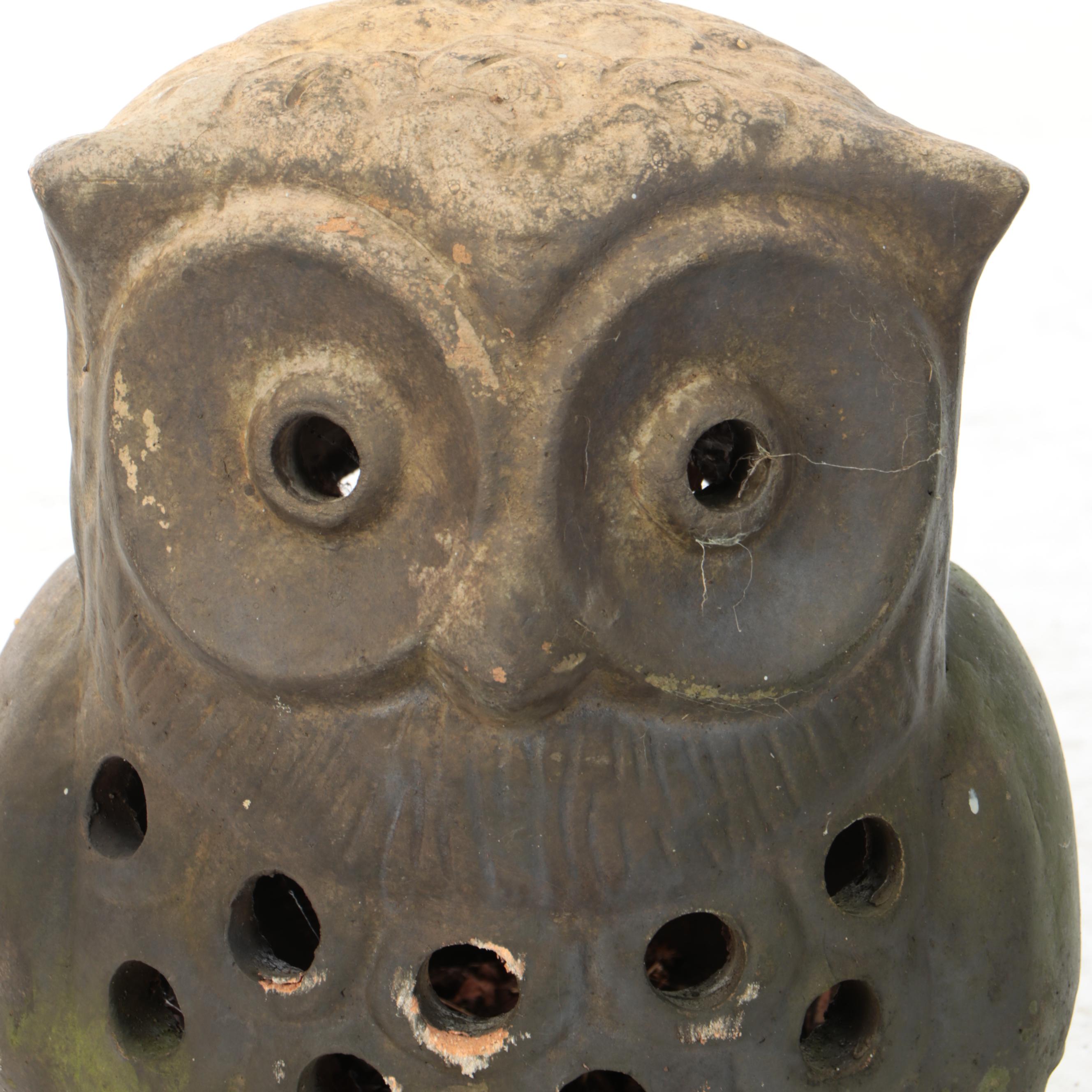 Terracotta Owl Luminary or Planter