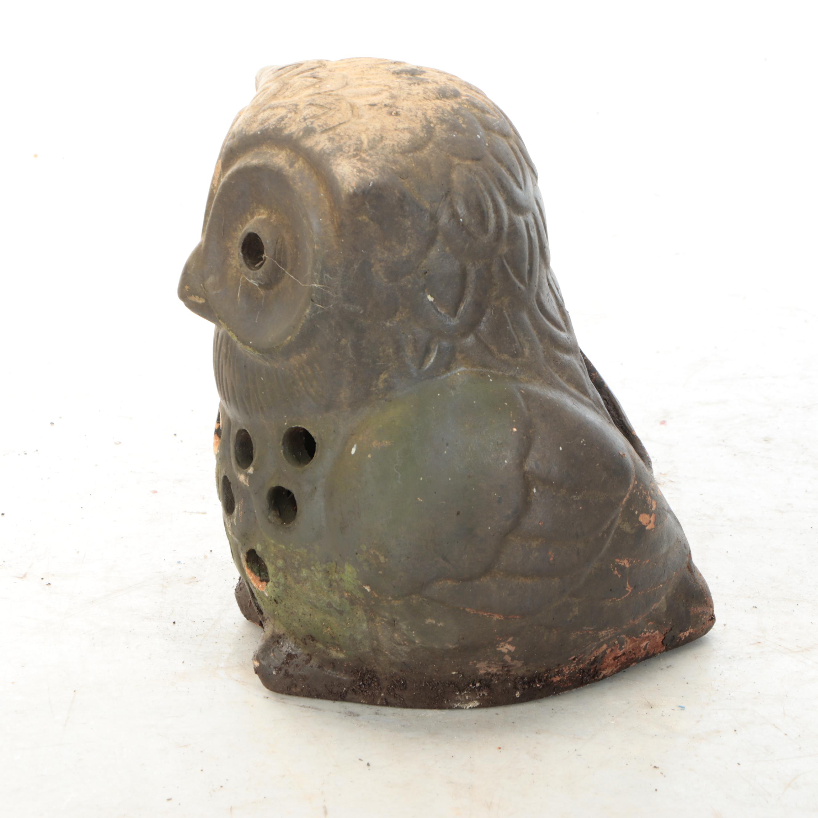 Terracotta Owl Luminary or Planter