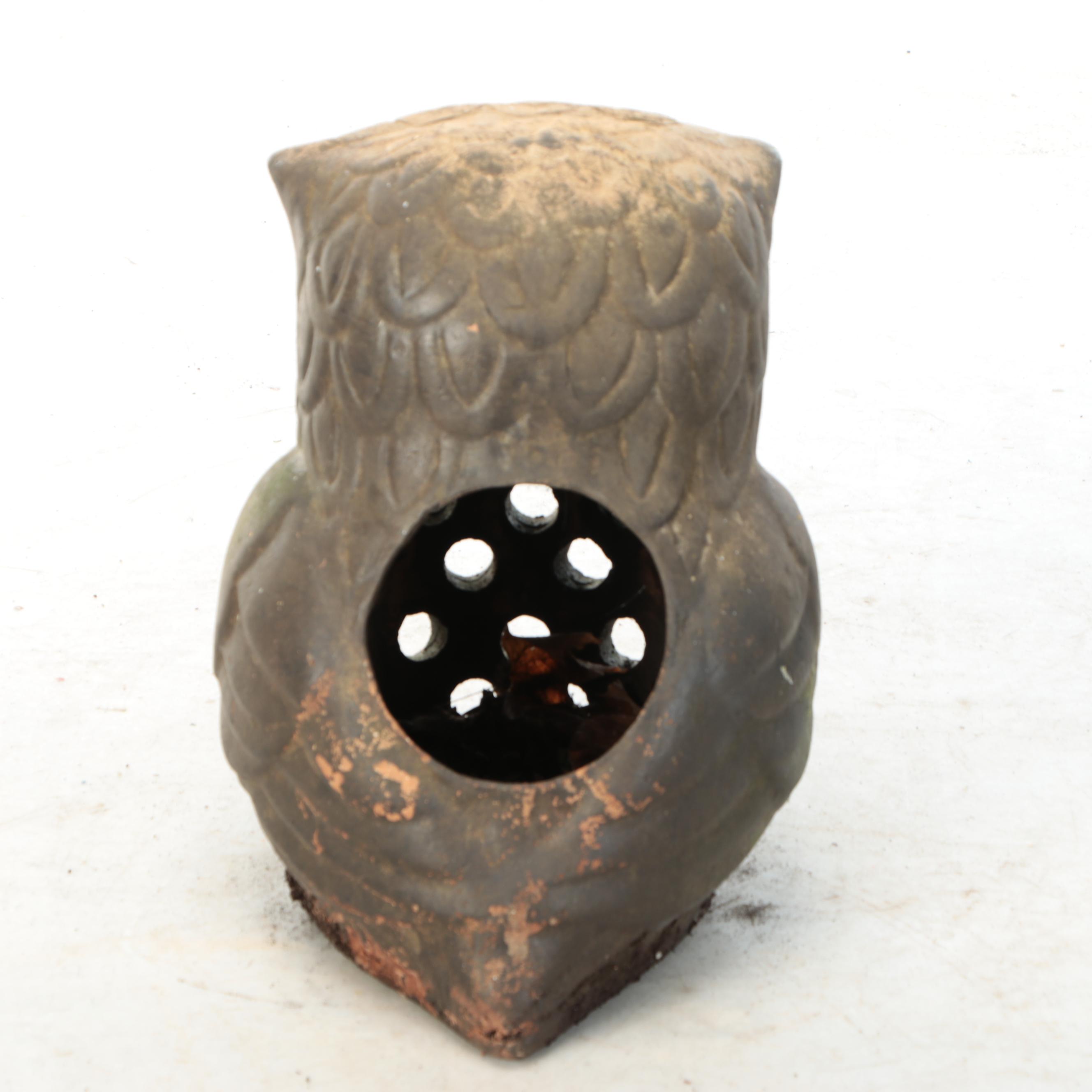 Terracotta Owl Luminary or Planter