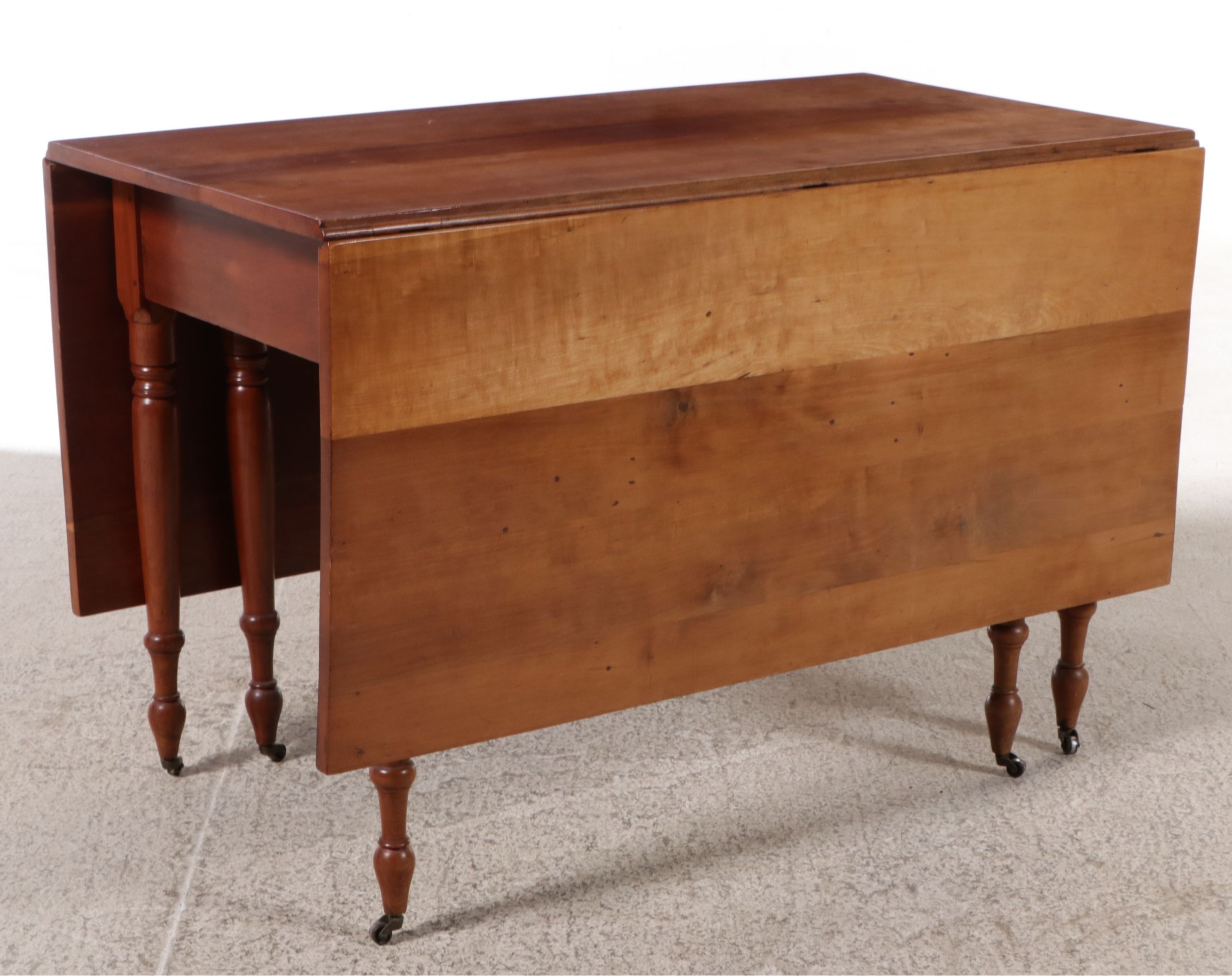 American Colonial Style Cherry Drop-Leaf Dining Table and Four Chairs