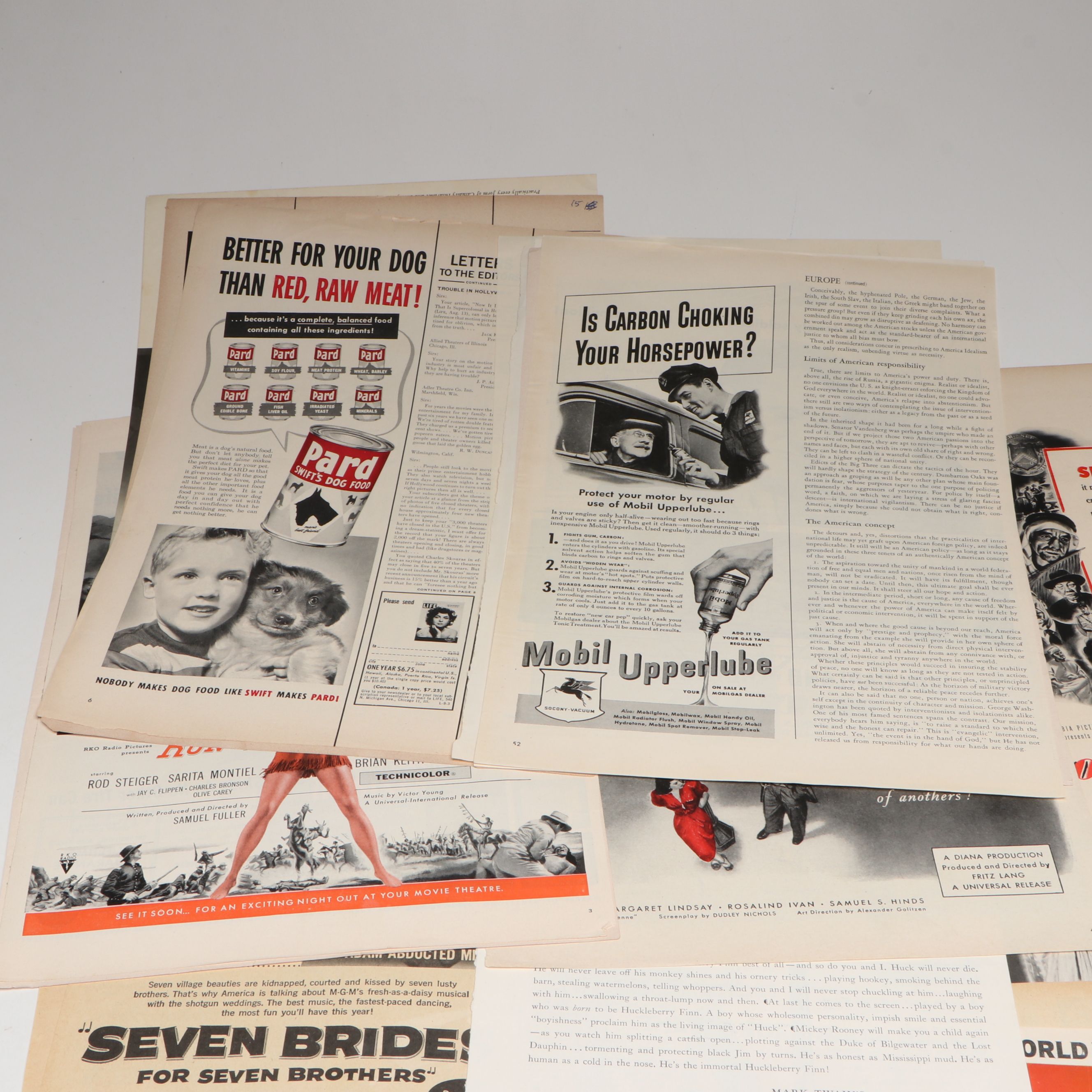 "Scarlet Street" and Other Movie Advertisement Pages, Mid-20th Century