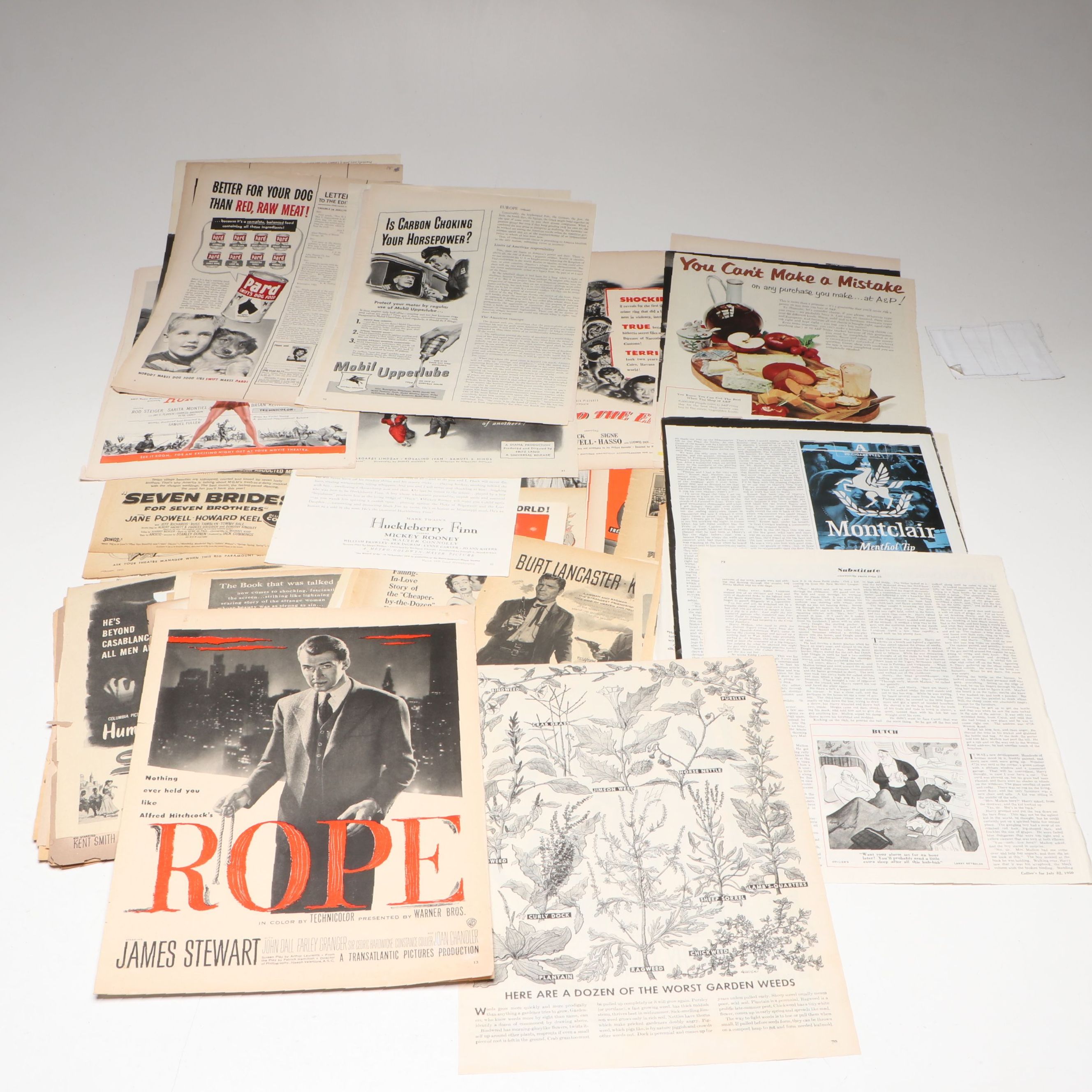 "Scarlet Street" and Other Movie Advertisement Pages, Mid-20th Century