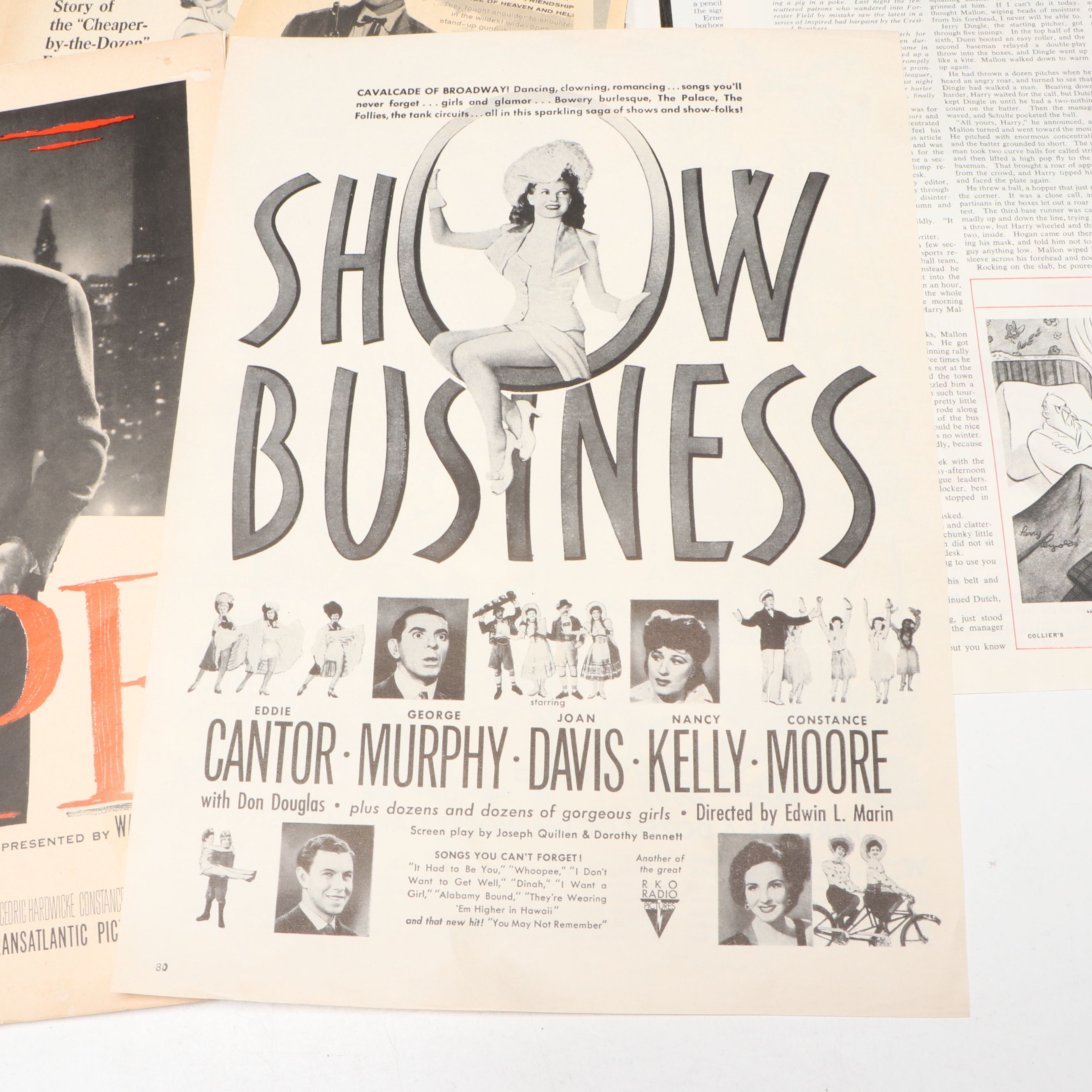 "Scarlet Street" and Other Movie Advertisement Pages, Mid-20th Century