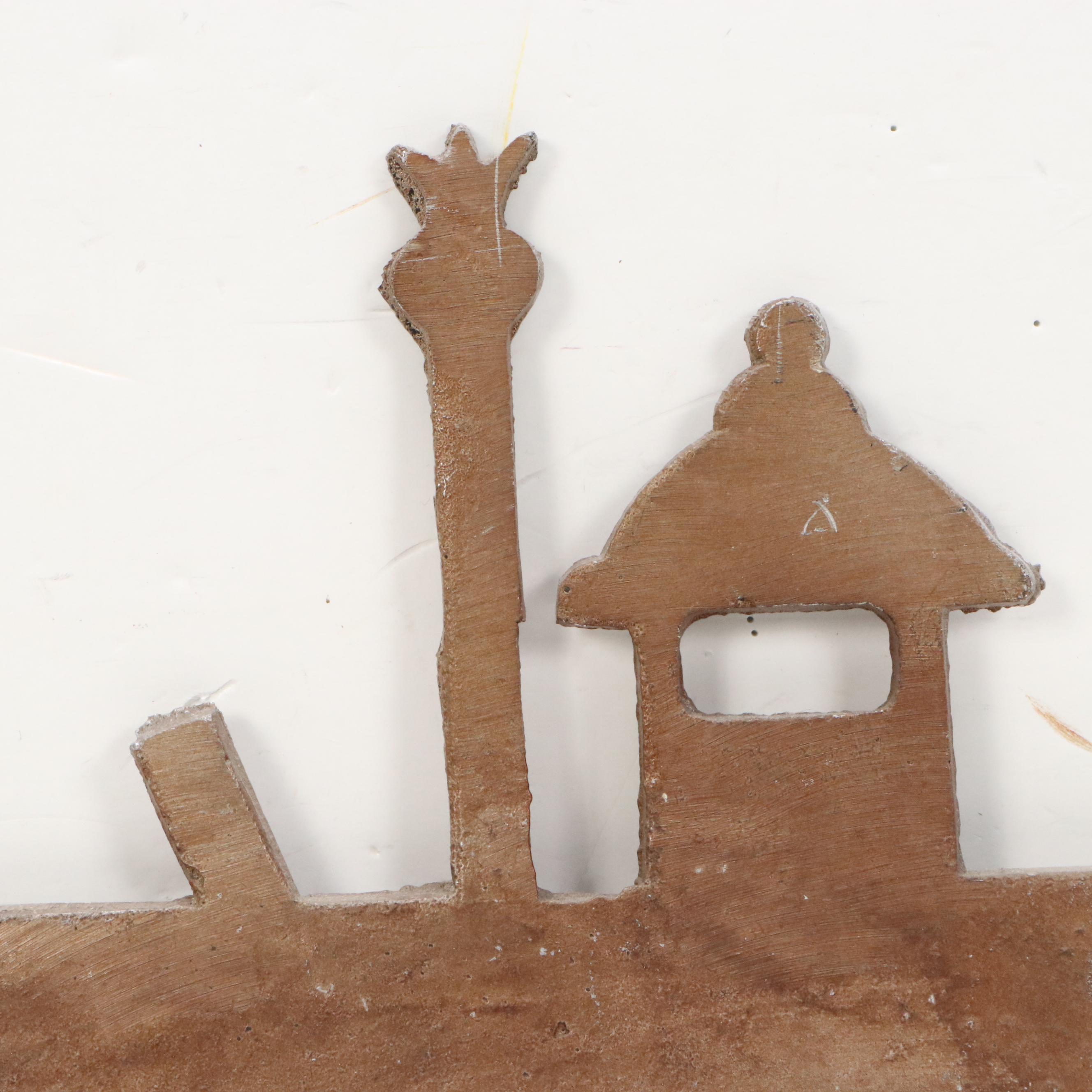 Metal Relief Sculpture of Steamboat Silhouette, Late 20th Century