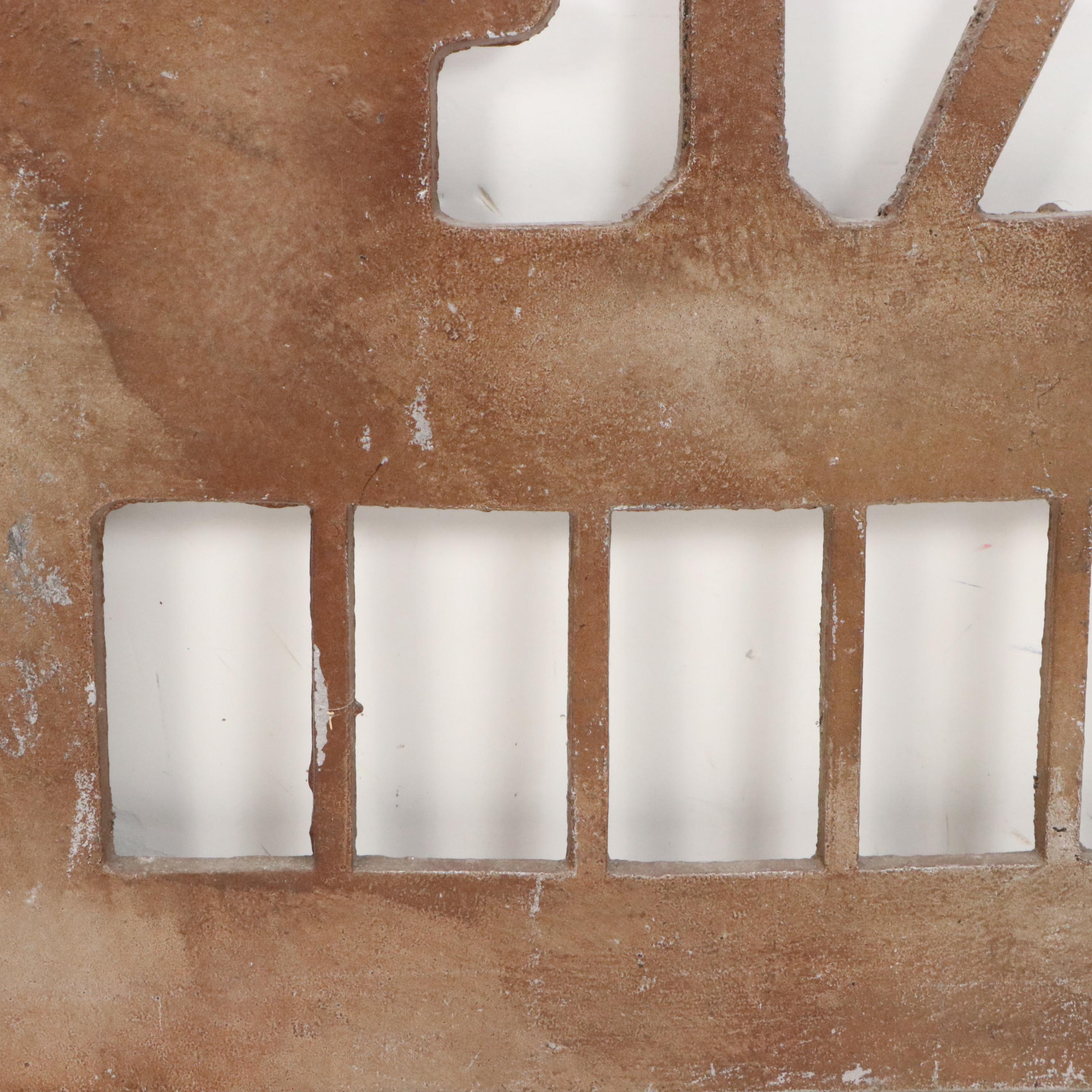 Metal Relief Sculpture of Steamboat Silhouette, Late 20th Century