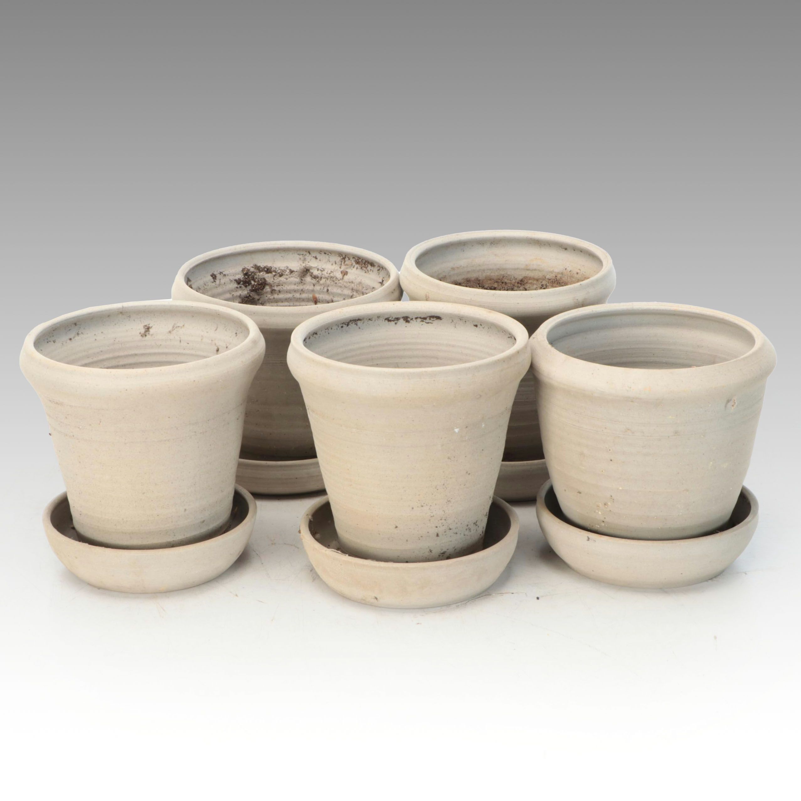 Handmade Earthenware Planters and Underplates