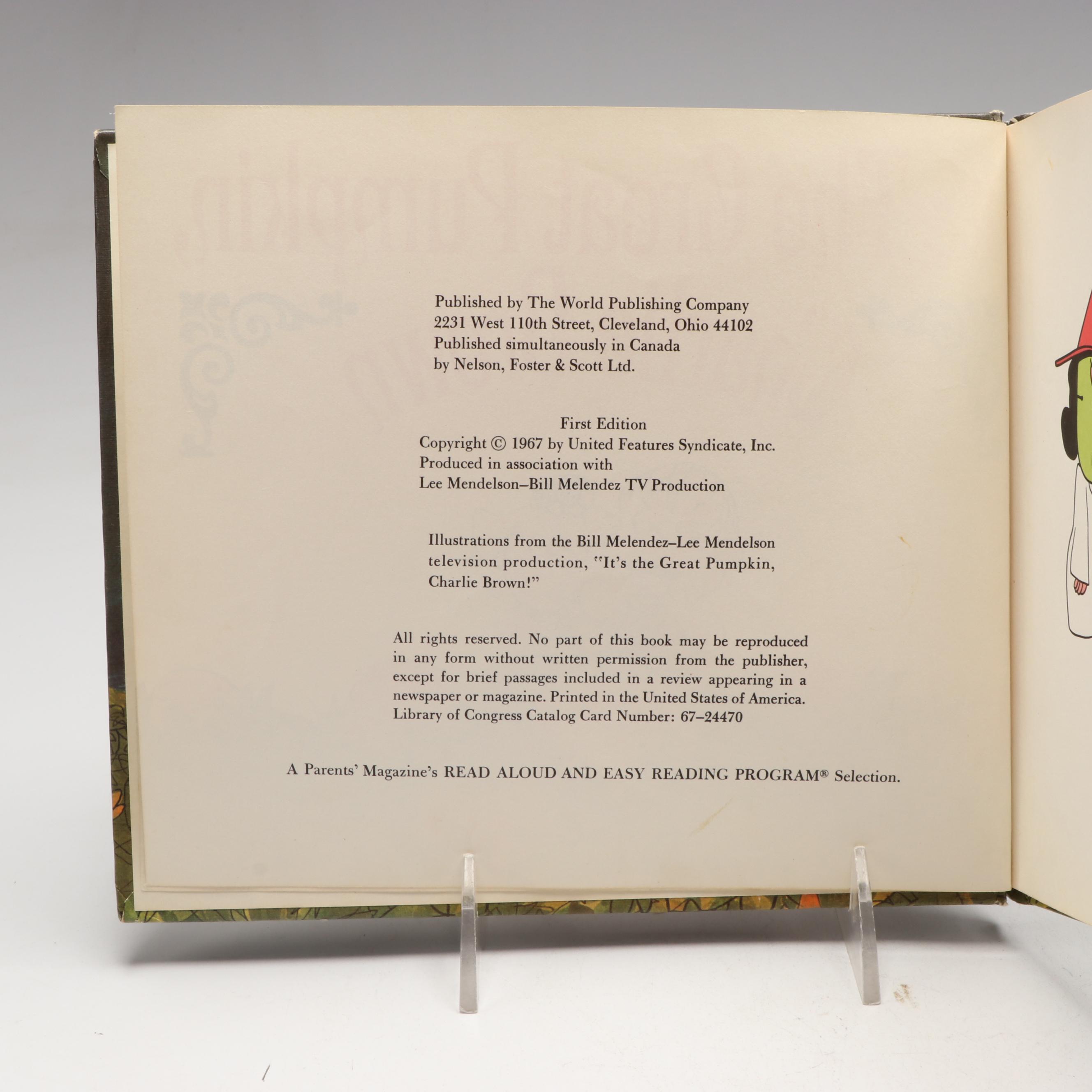 First Edition "It's The Great Pumpkin, Charlie Brown" by Charles M. Schulz, 1967