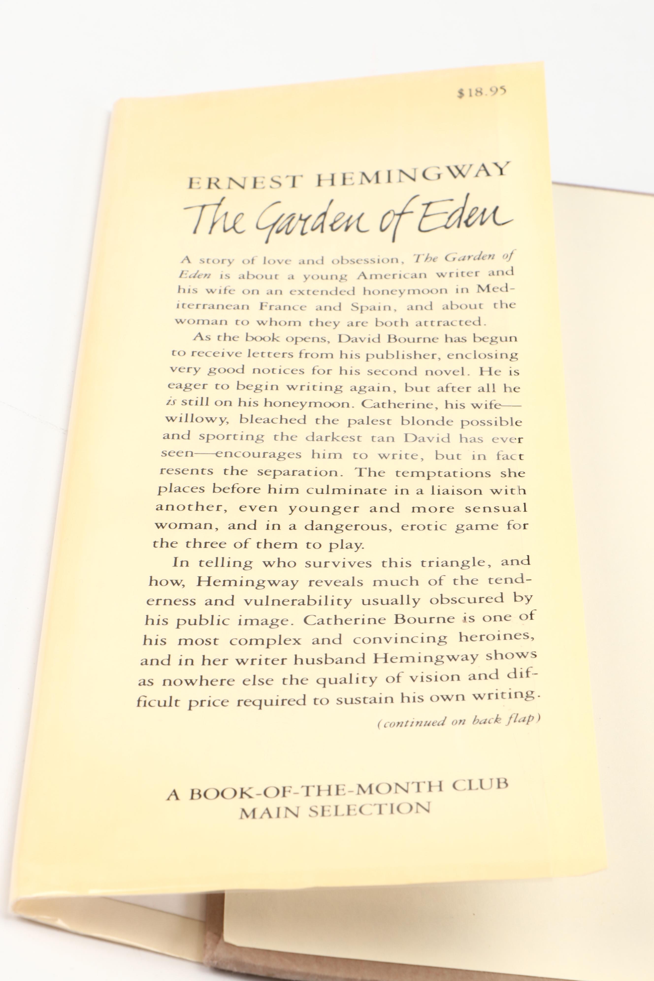 First Edition “The Garden of Eden” by Ernest Hemingway, 1986