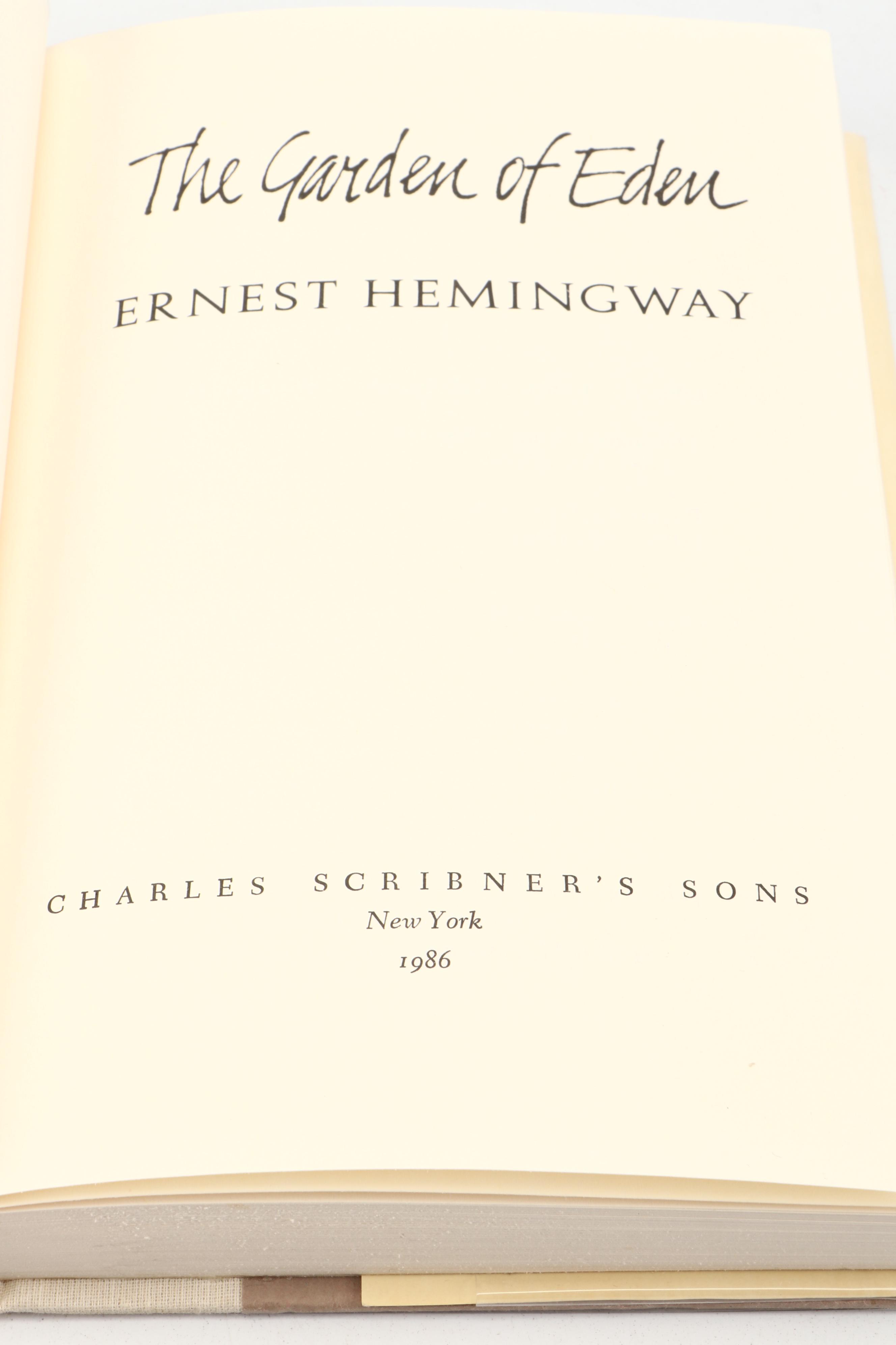 First Edition “The Garden of Eden” by Ernest Hemingway, 1986
