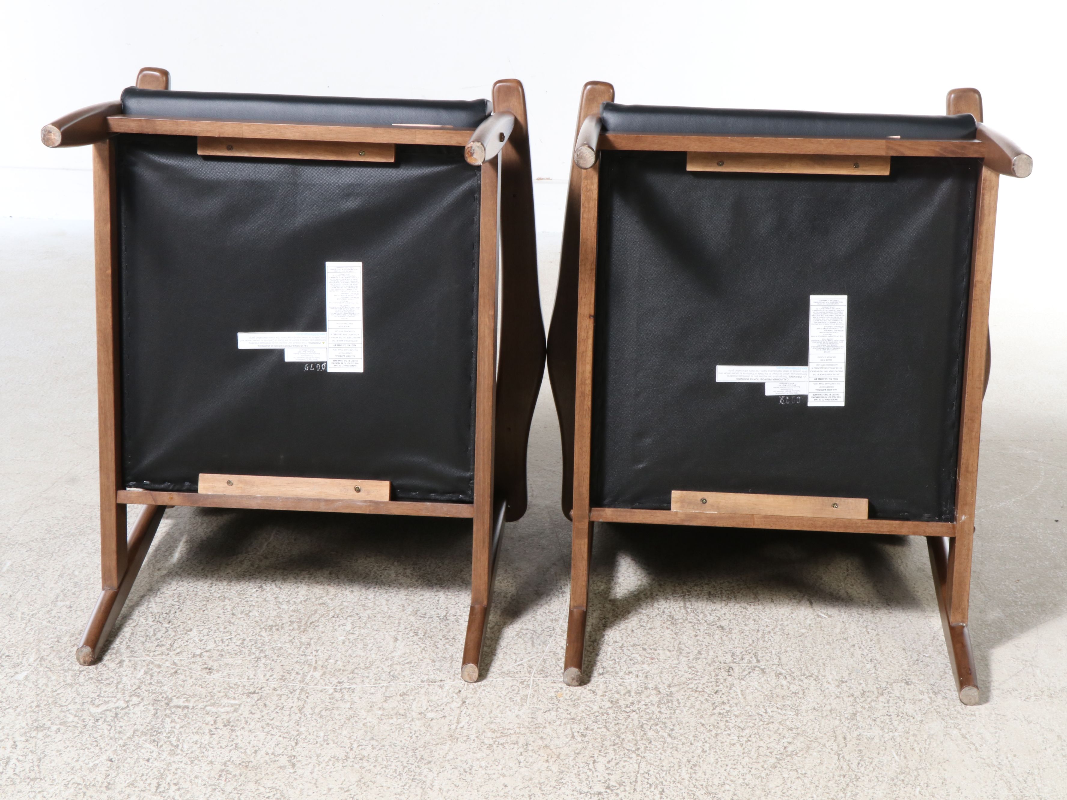 Pair of Braxton Studios Mid Century Modern Style Armchairs with Accent Pillows