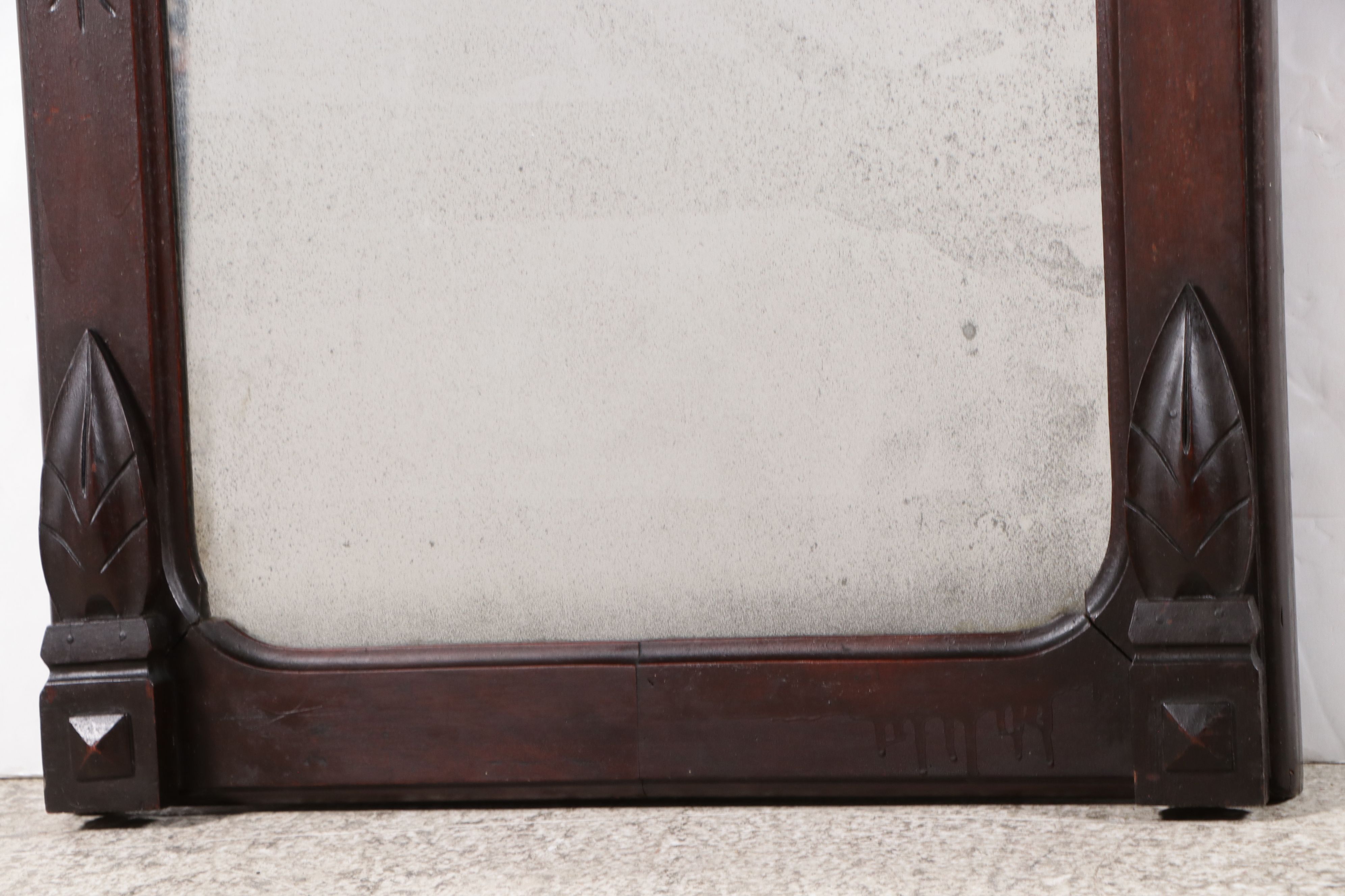 Victorian Eastlake Style Carved Walnut Pier Mirror, Late 19th Century