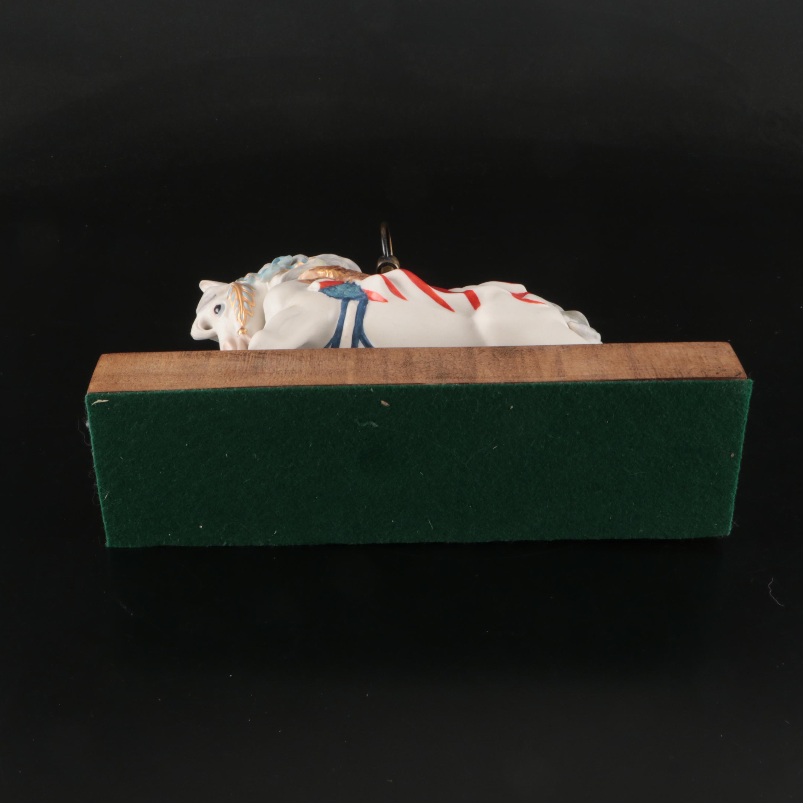 Cybis "Ticonderoga" Porcelain Carousel Horse Figure on Wood Base