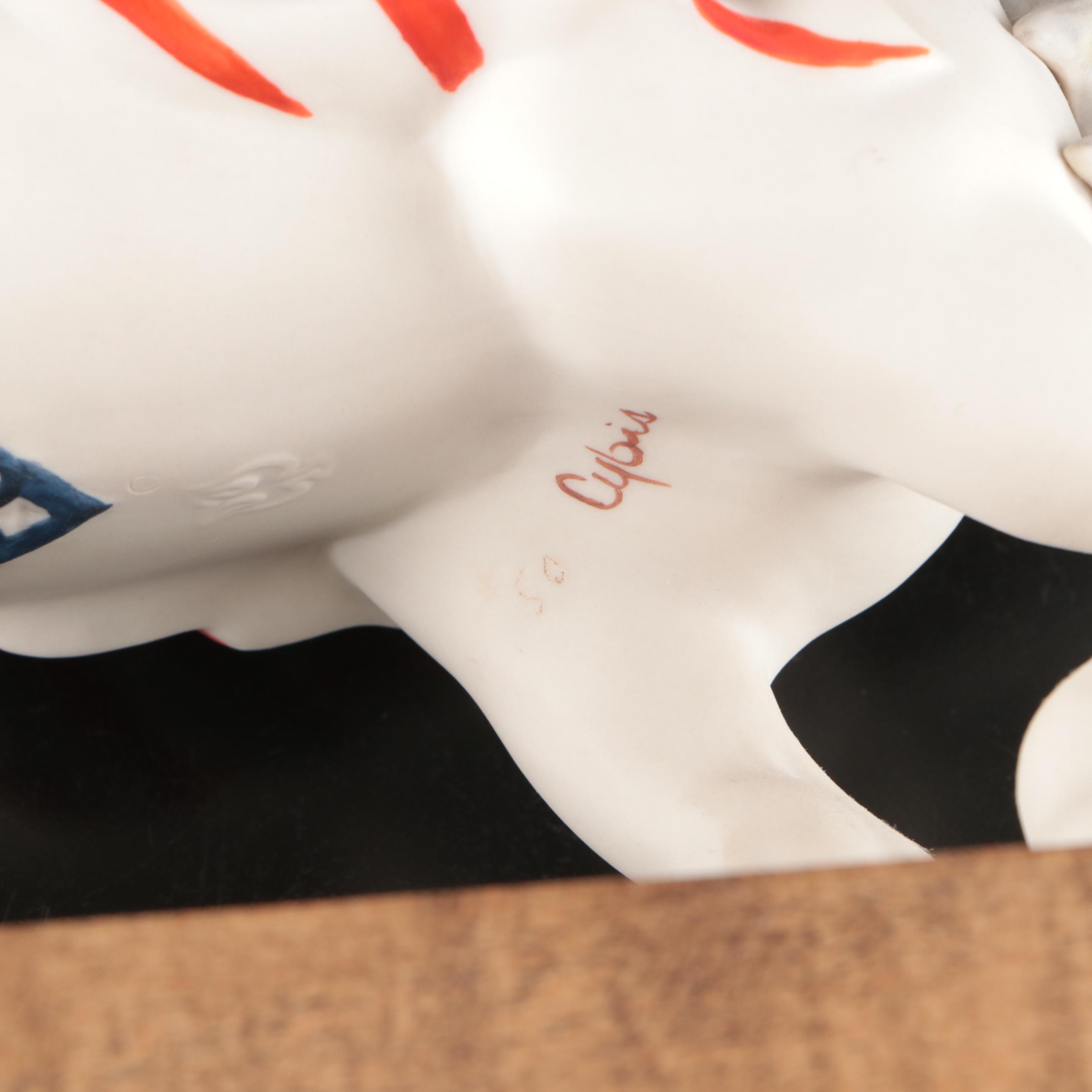 Cybis "Ticonderoga" Porcelain Carousel Horse Figure on Wood Base