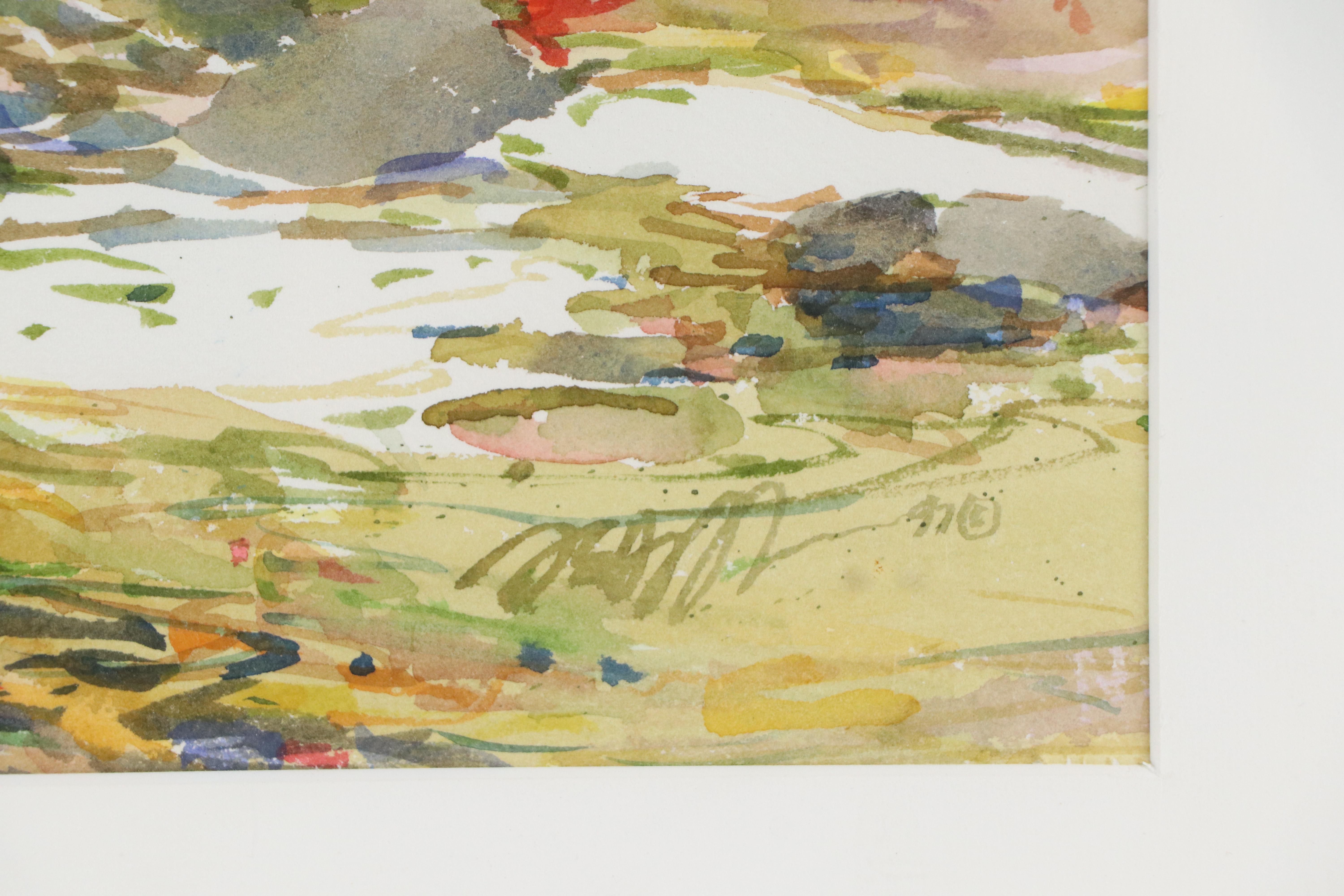 Landscape Watercolor Painting of Brook Scene, 1997