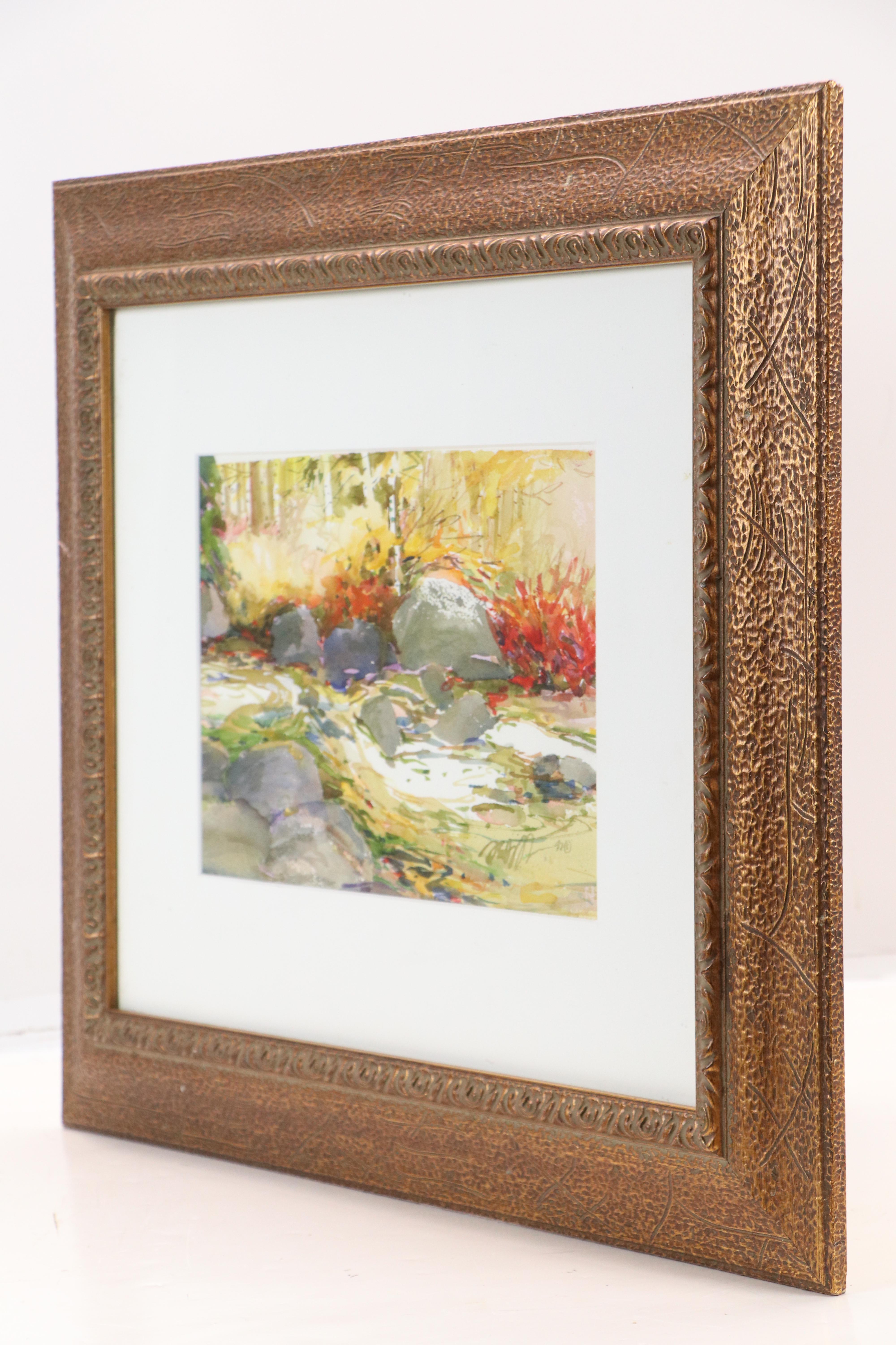 Landscape Watercolor Painting of Brook Scene, 1997