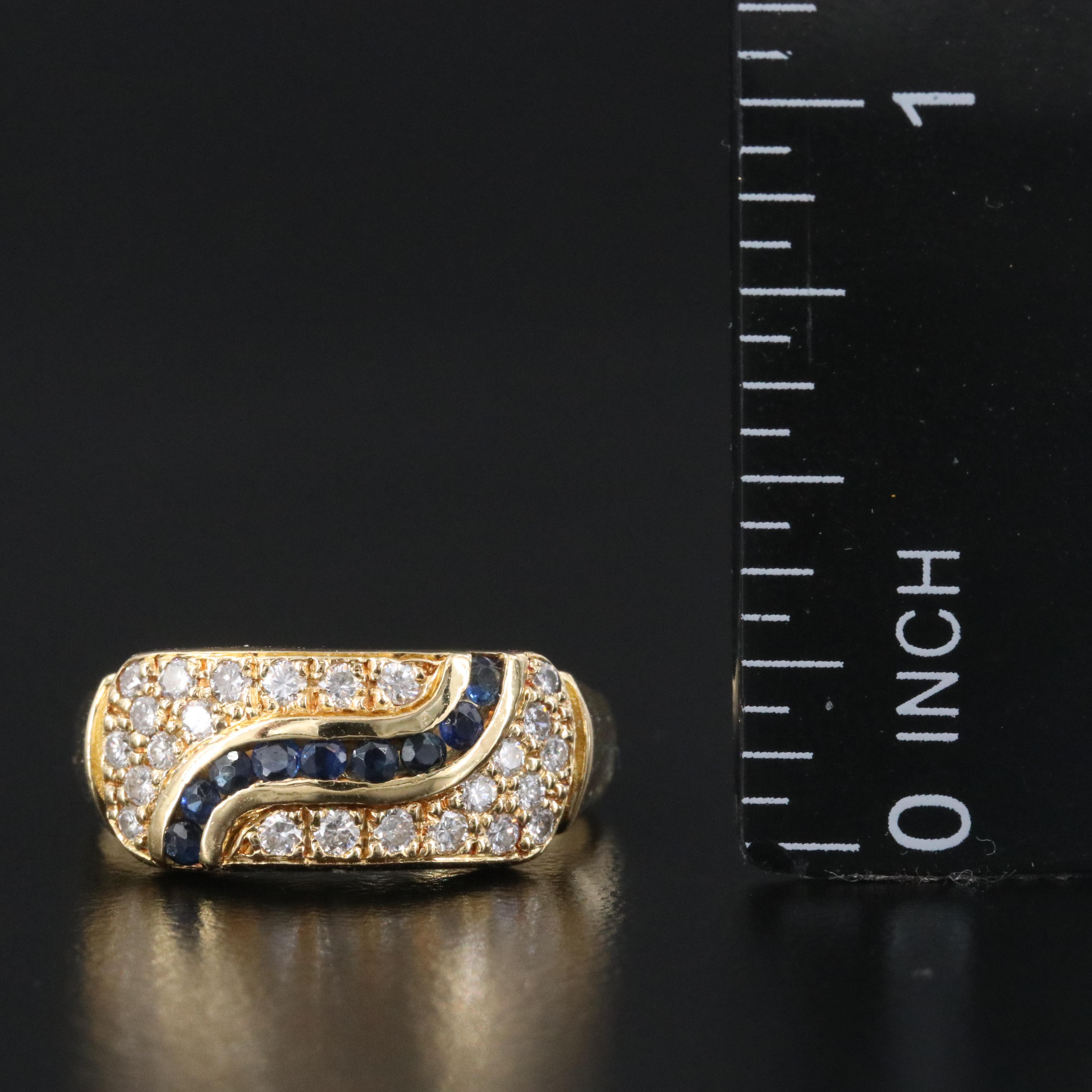 18K Diamond and Sapphire Ring