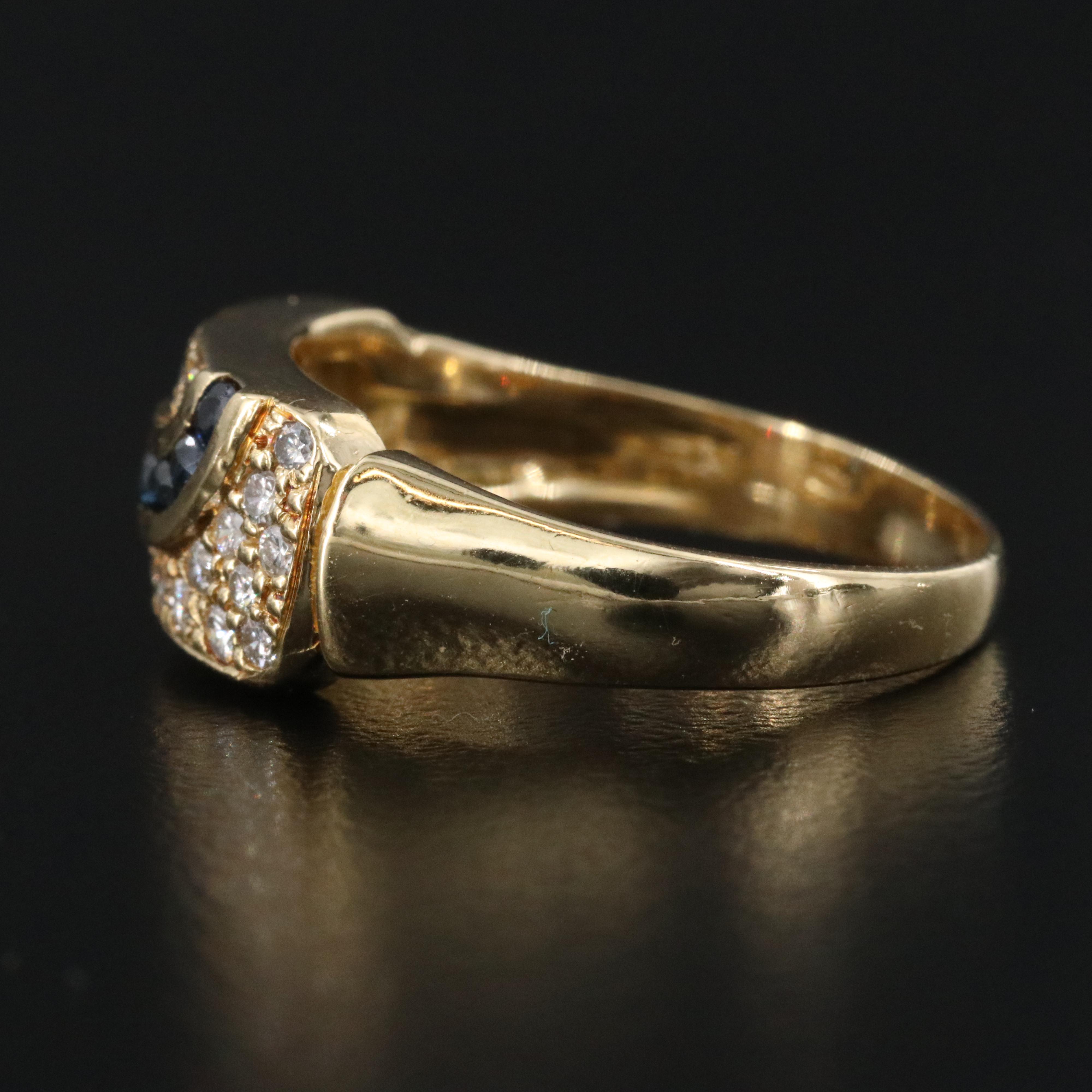 18K Diamond and Sapphire Ring