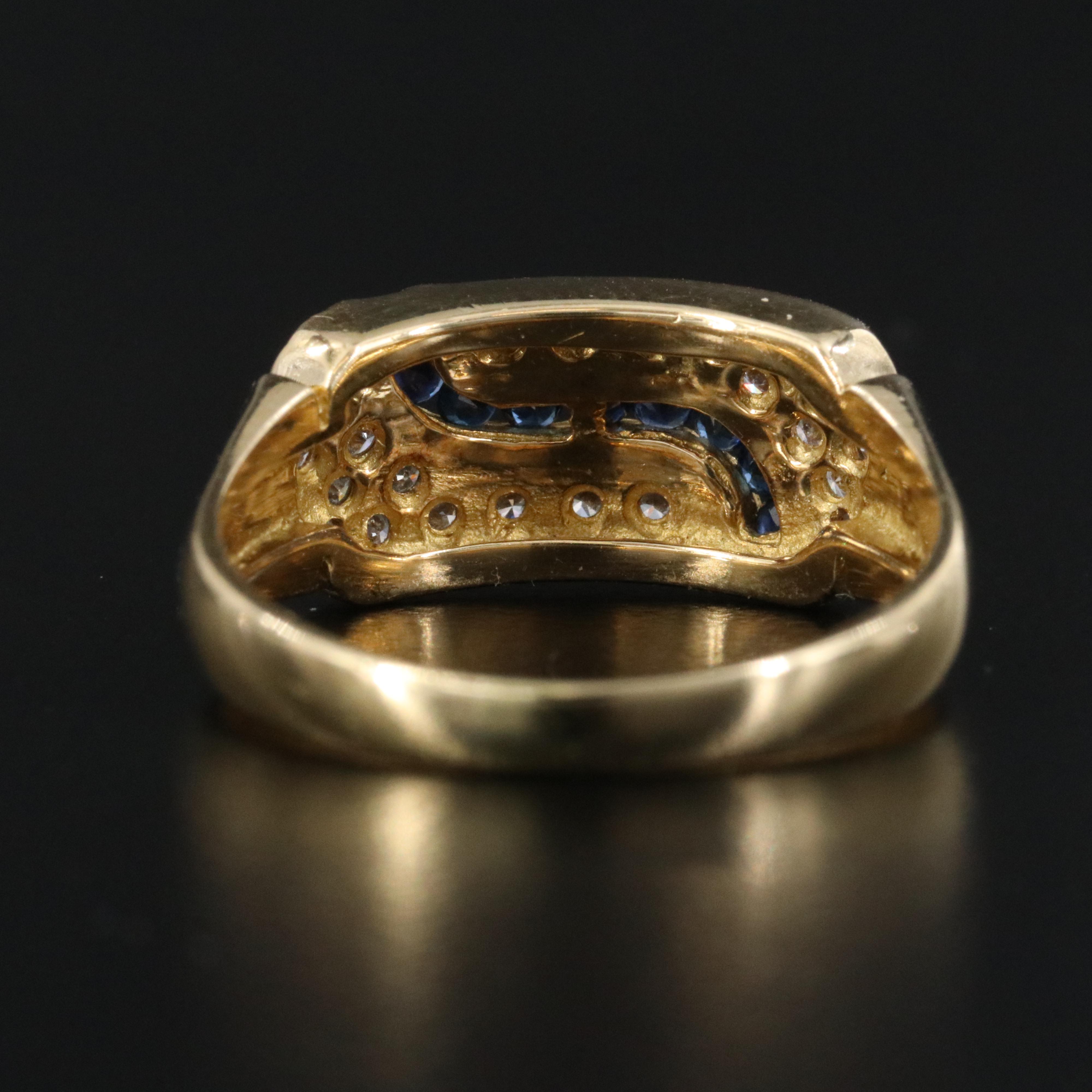 18K Diamond and Sapphire Ring