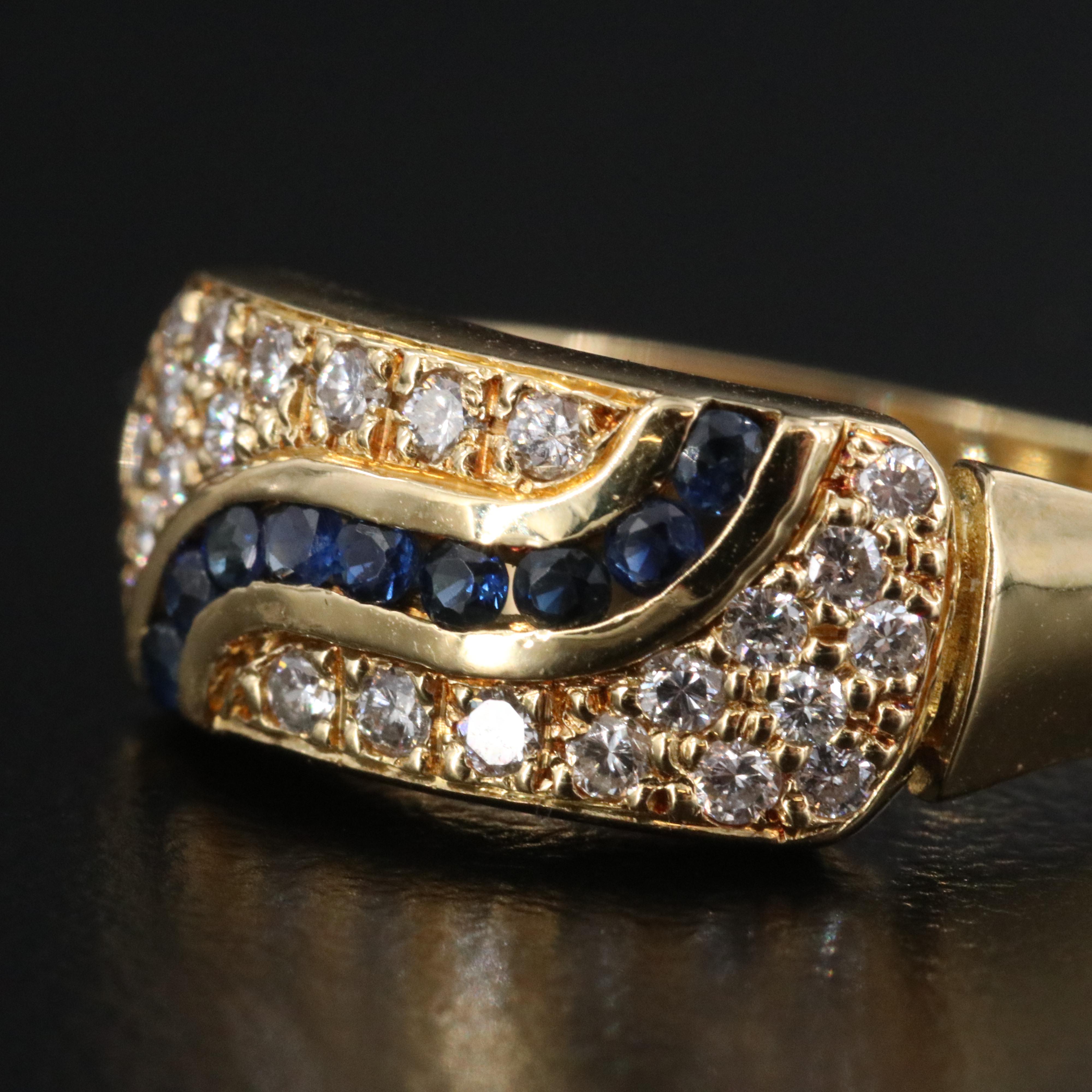 18K Diamond and Sapphire Ring