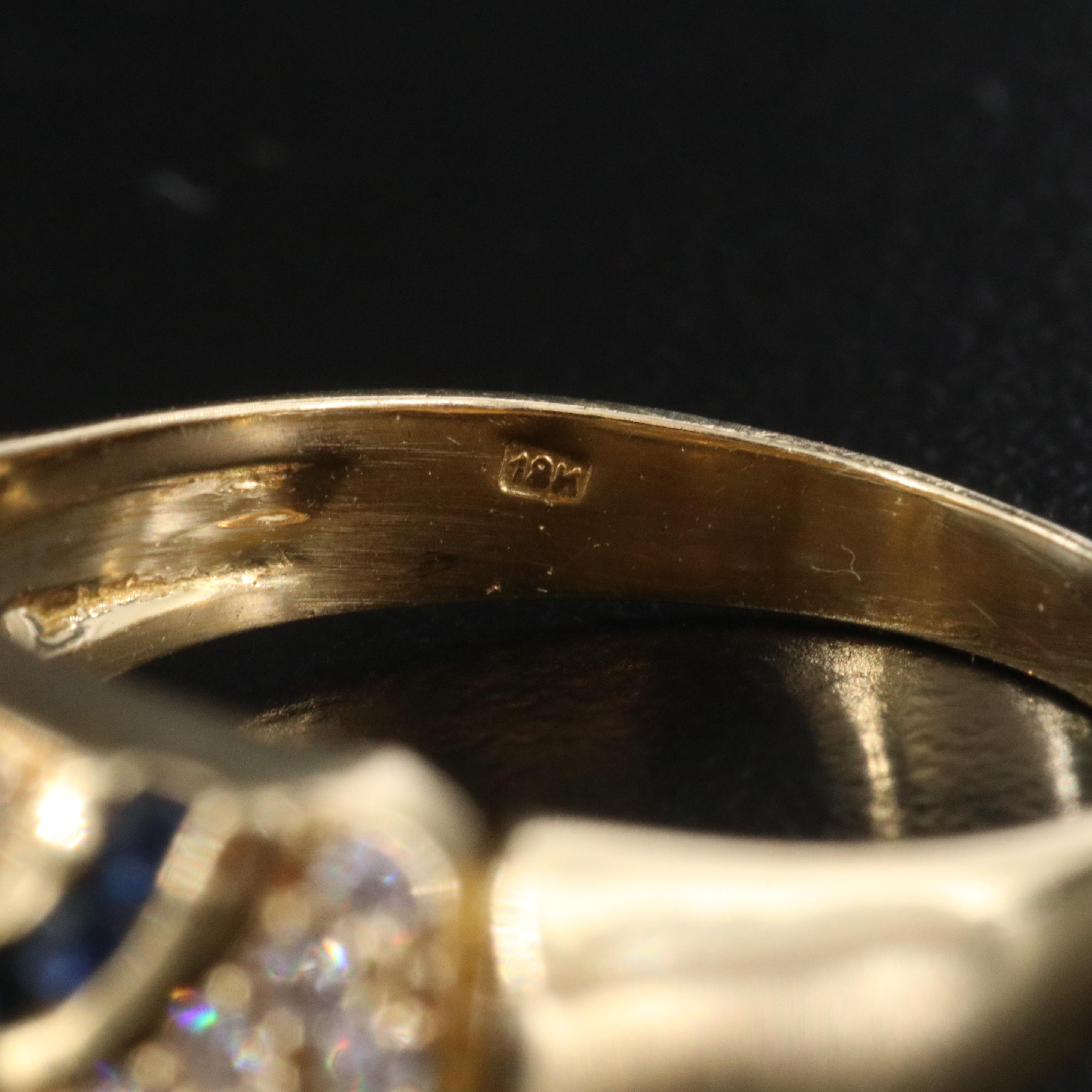 18K Diamond and Sapphire Ring