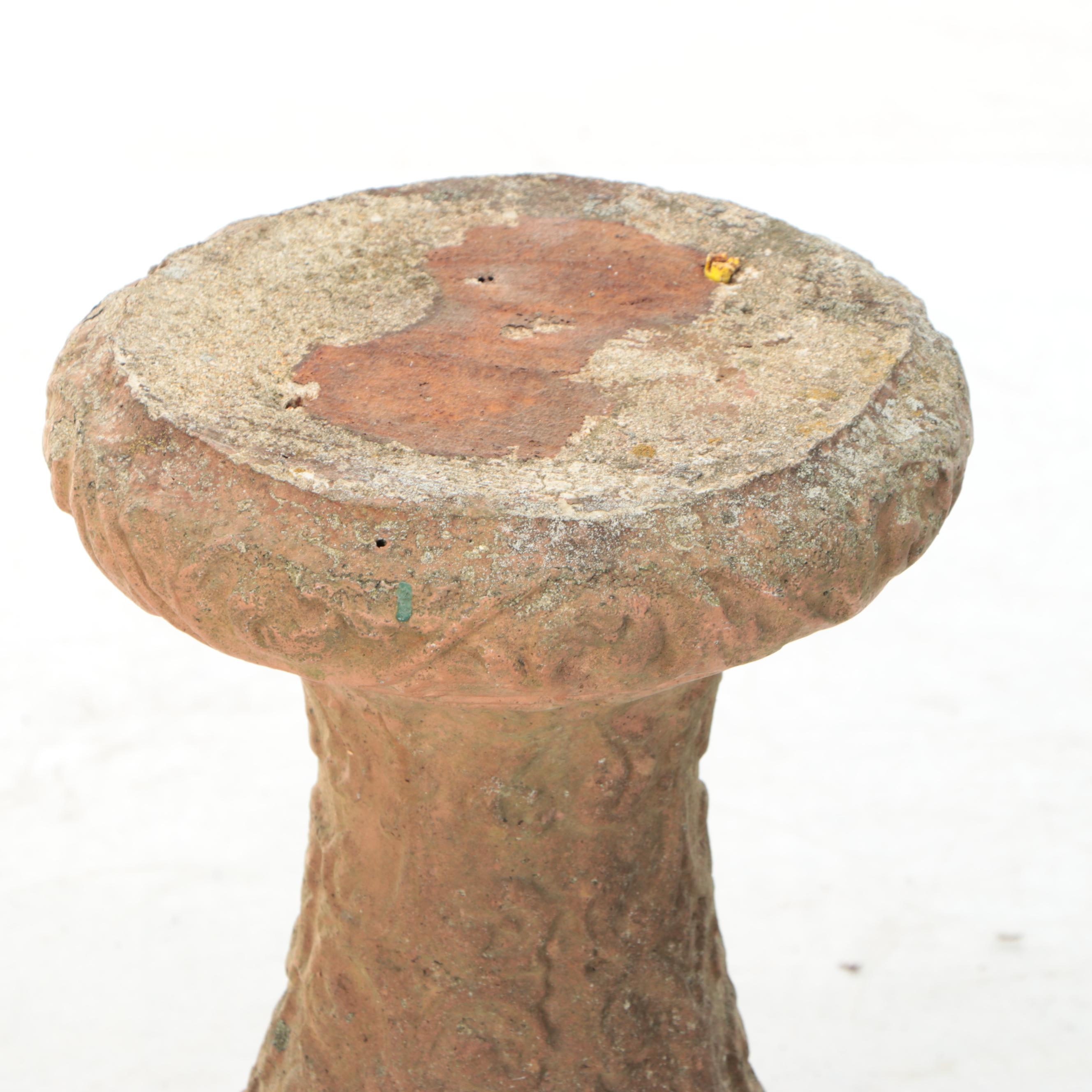 Terracotta Garden Pedestal with Wall Medallion