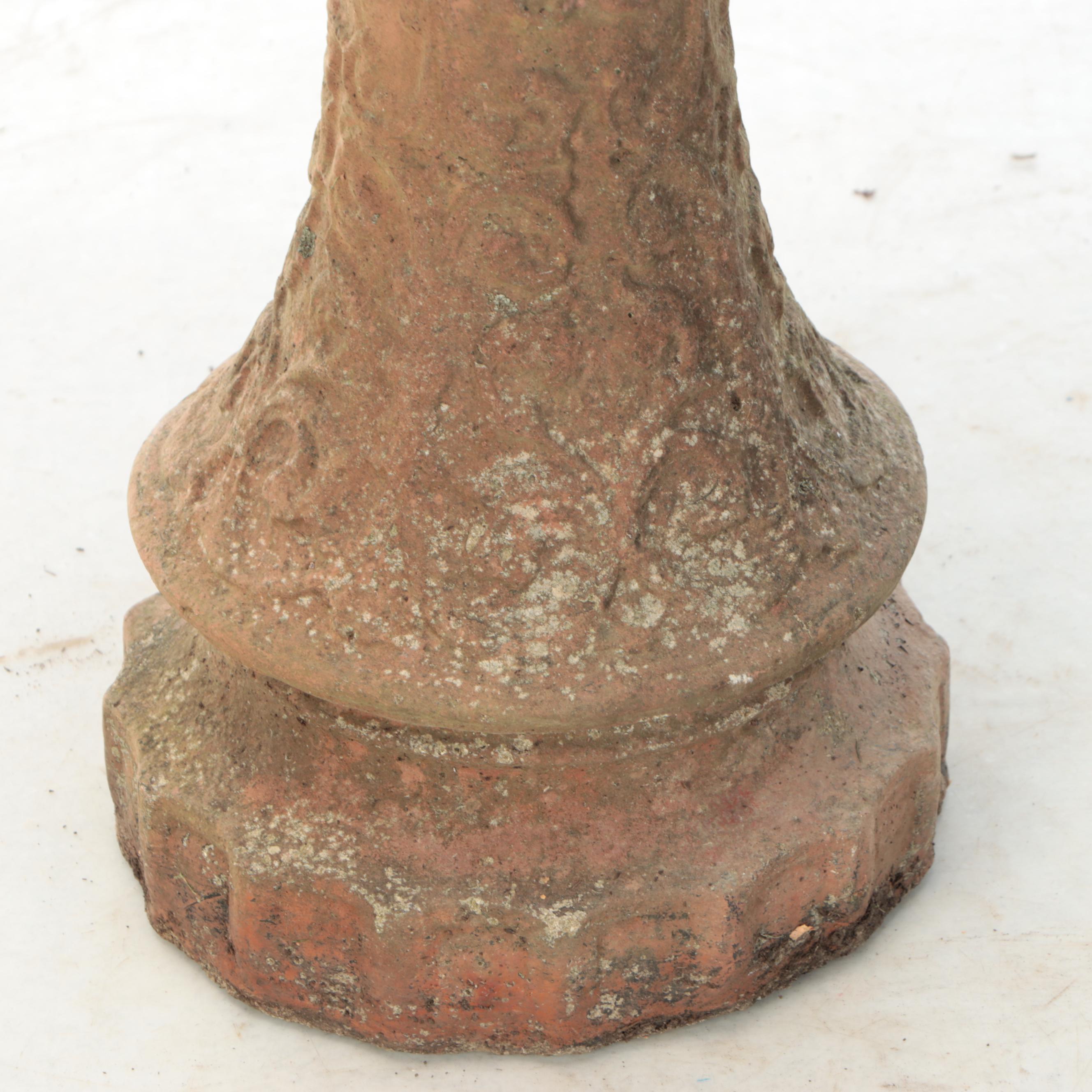 Terracotta Garden Pedestal with Wall Medallion