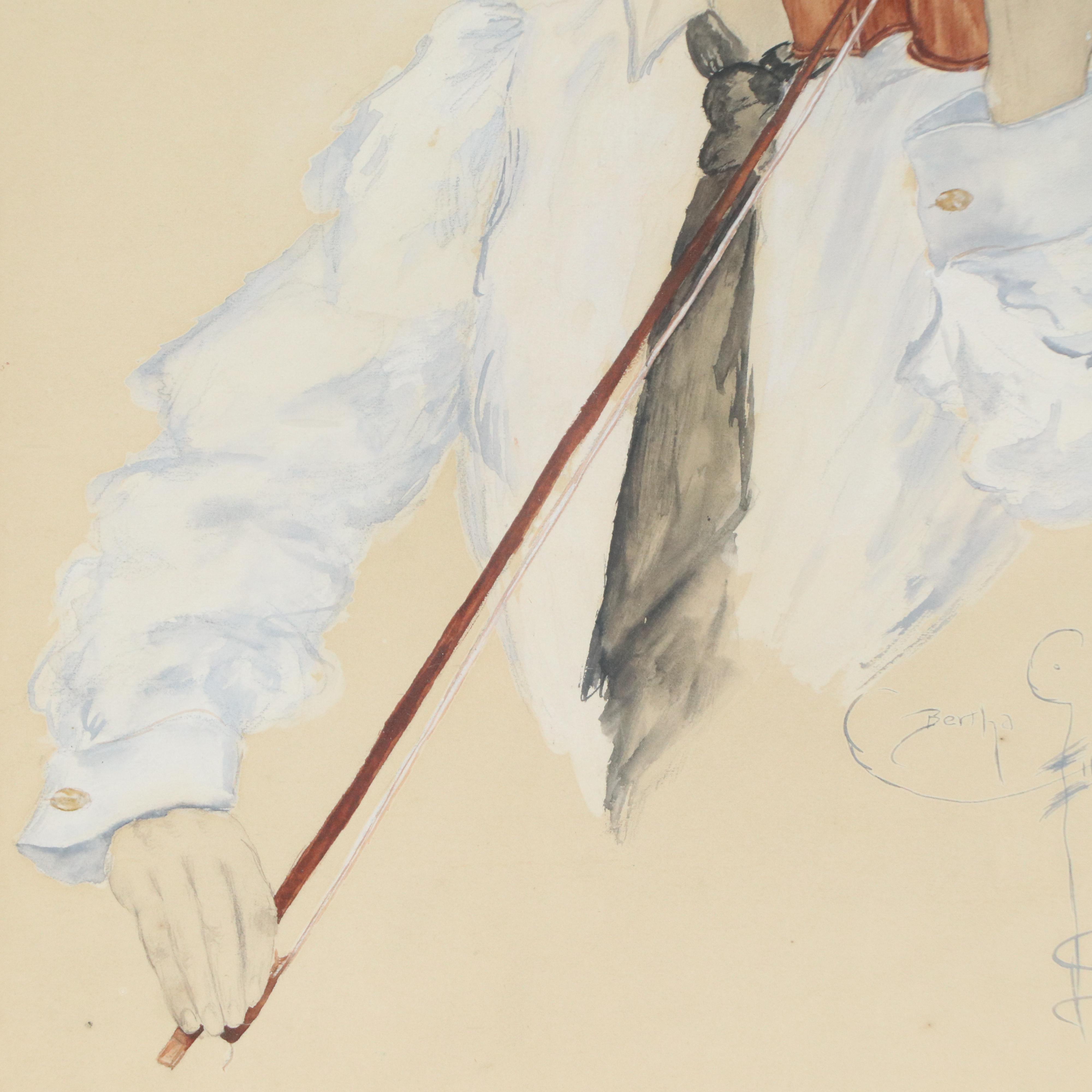 Copy Watercolor "The Artist" After Harrison Fisher, Early 20th Century