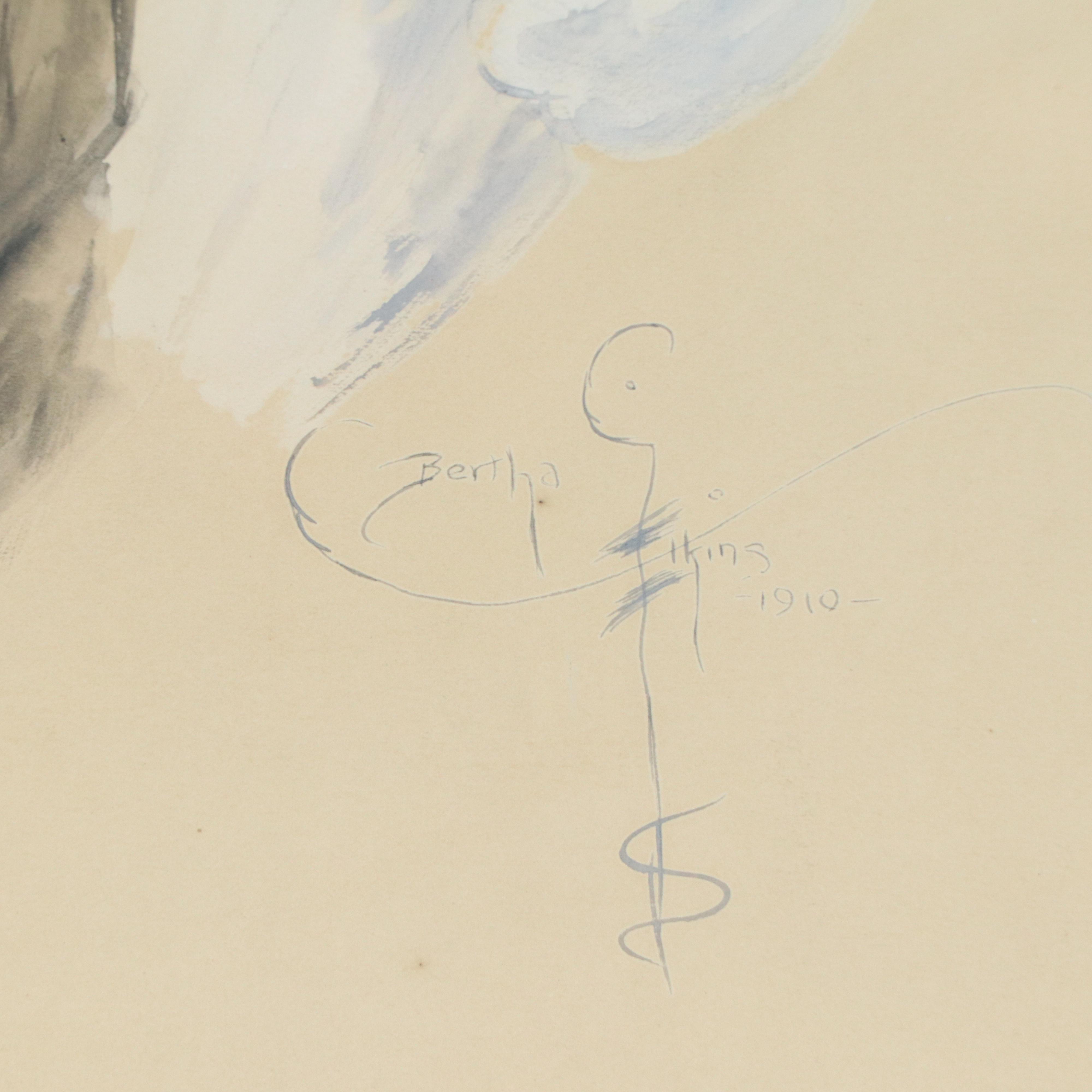 Copy Watercolor "The Artist" After Harrison Fisher, Early 20th Century