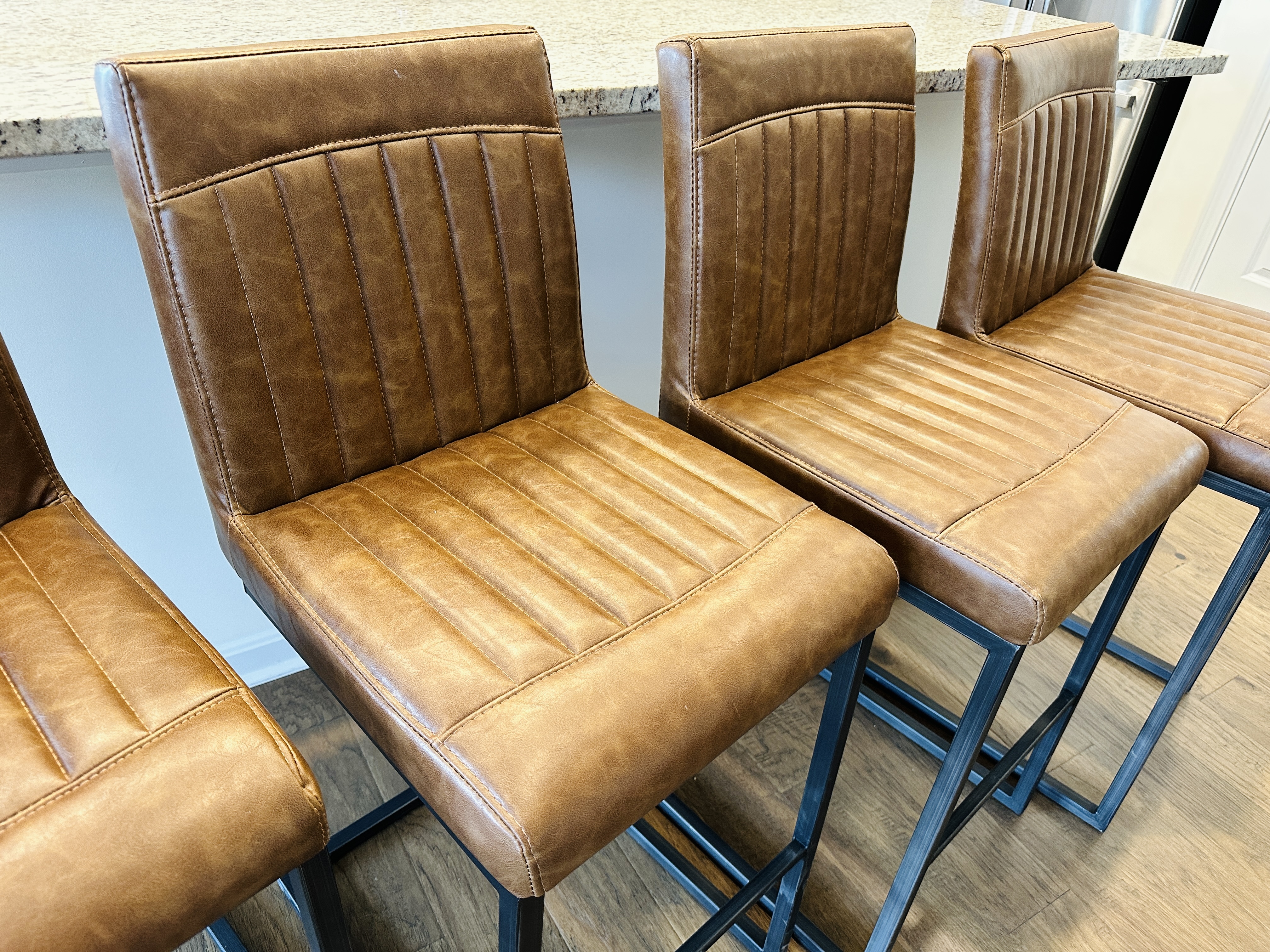 Set of Four New Pacific Direct "Ronan" Cantilevered Counter Stools