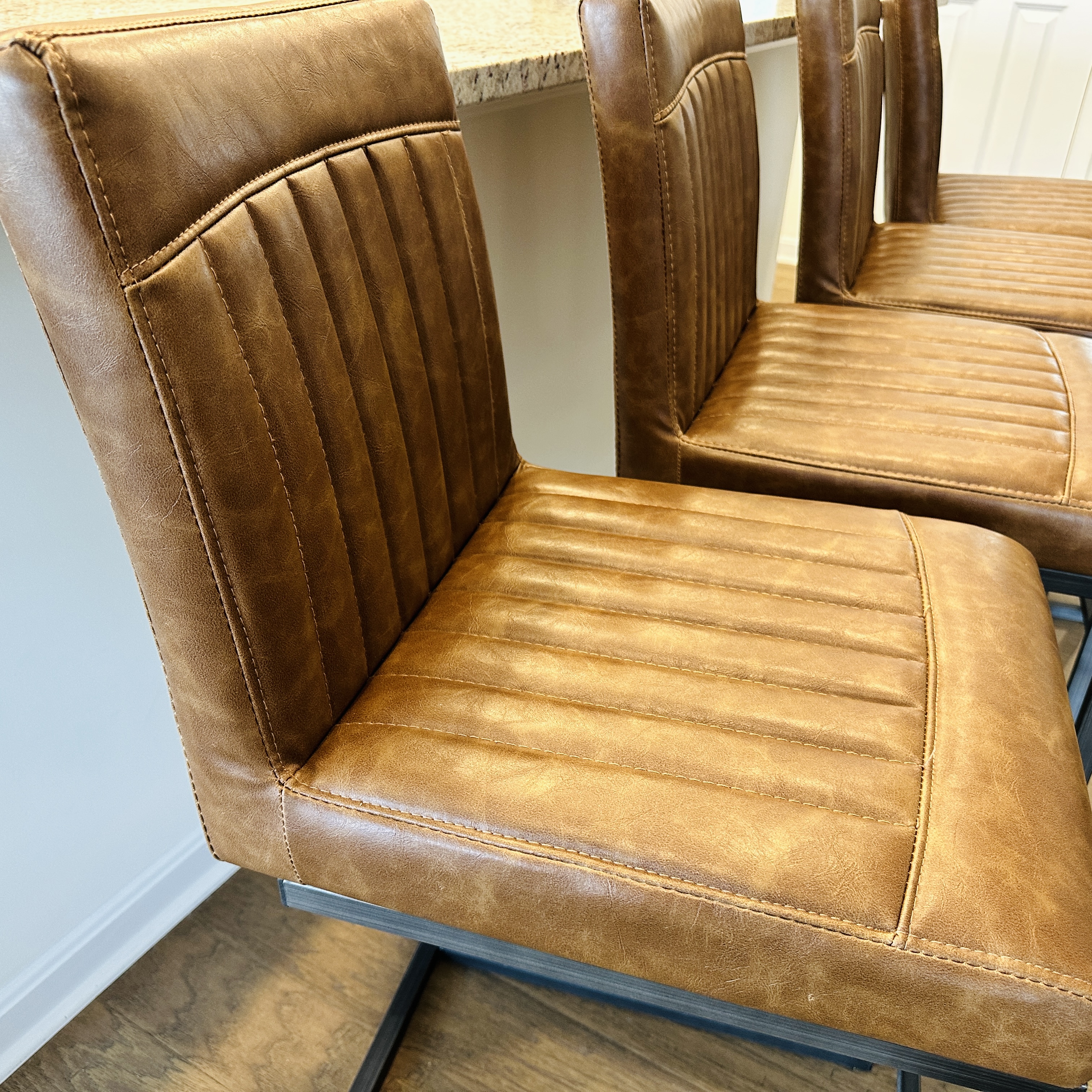 Set of Four New Pacific Direct "Ronan" Cantilevered Counter Stools