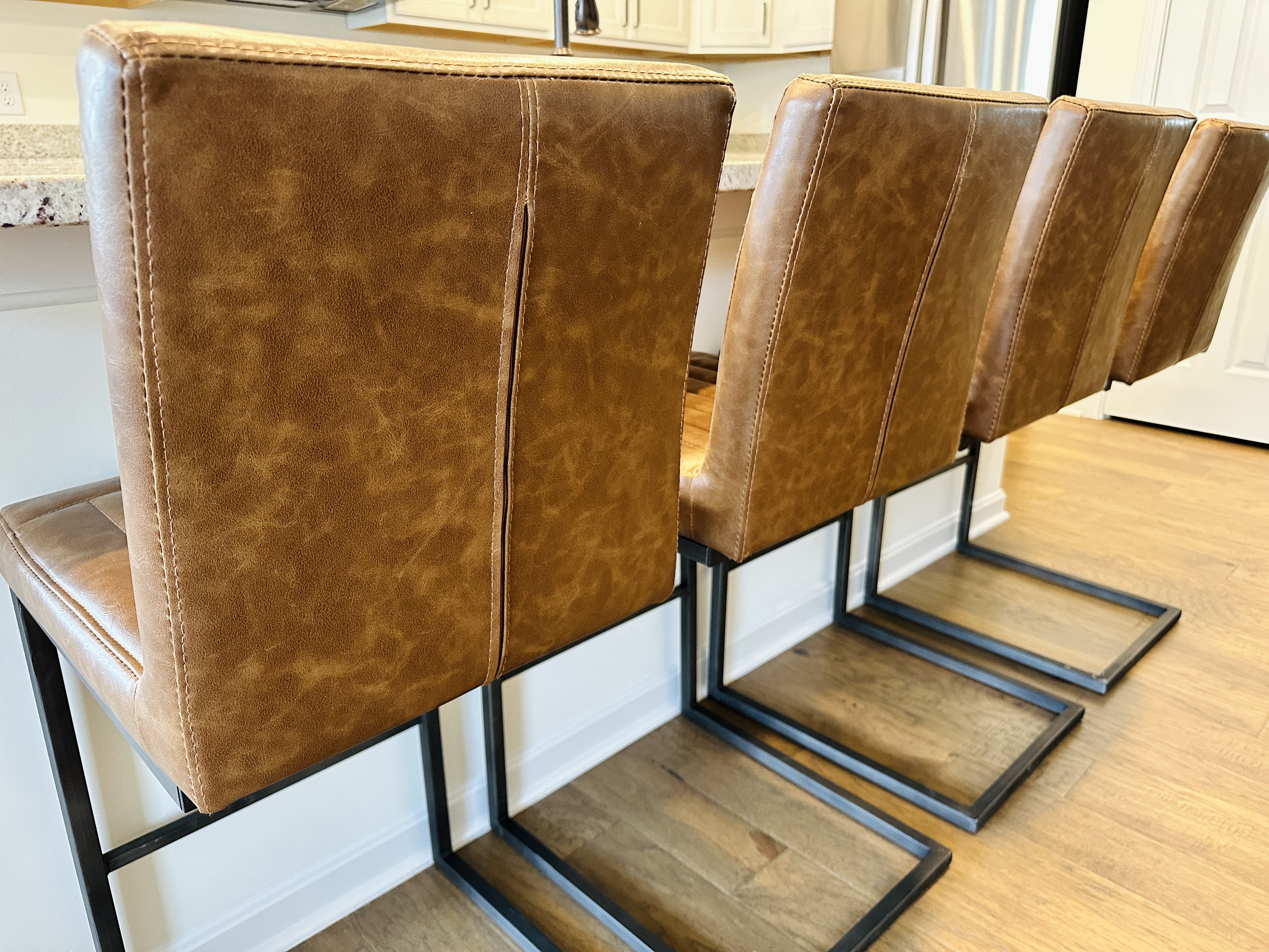 Set of Four New Pacific Direct "Ronan" Cantilevered Counter Stools