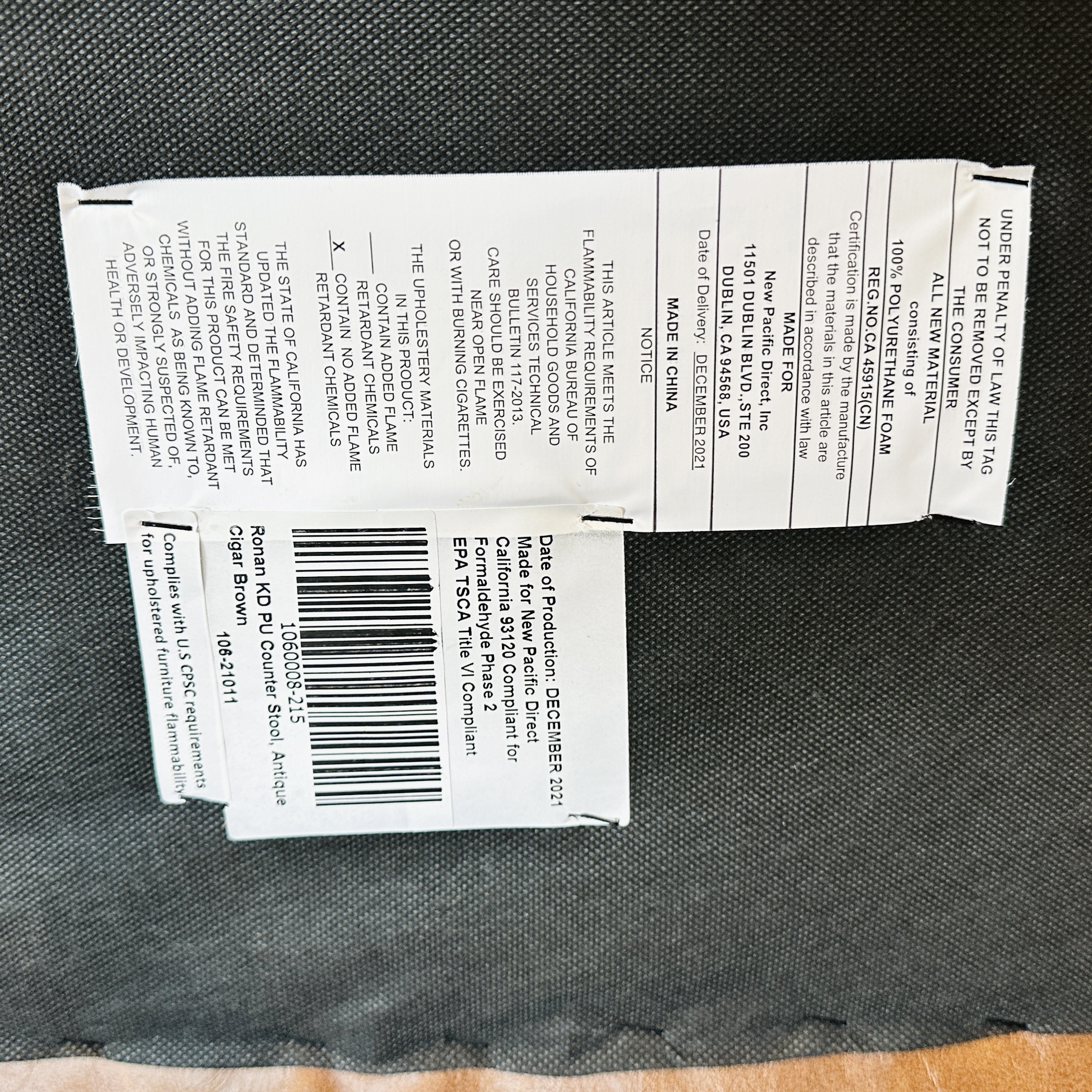 Set of Four New Pacific Direct "Ronan" Cantilevered Counter Stools