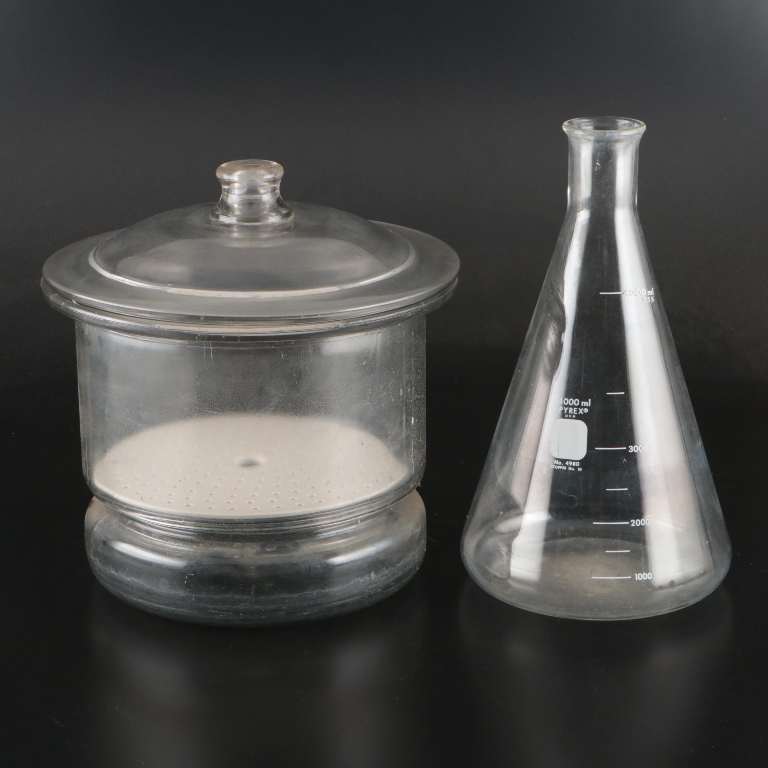 Glass Desiccator with Pyrex 4000ml Beaker
