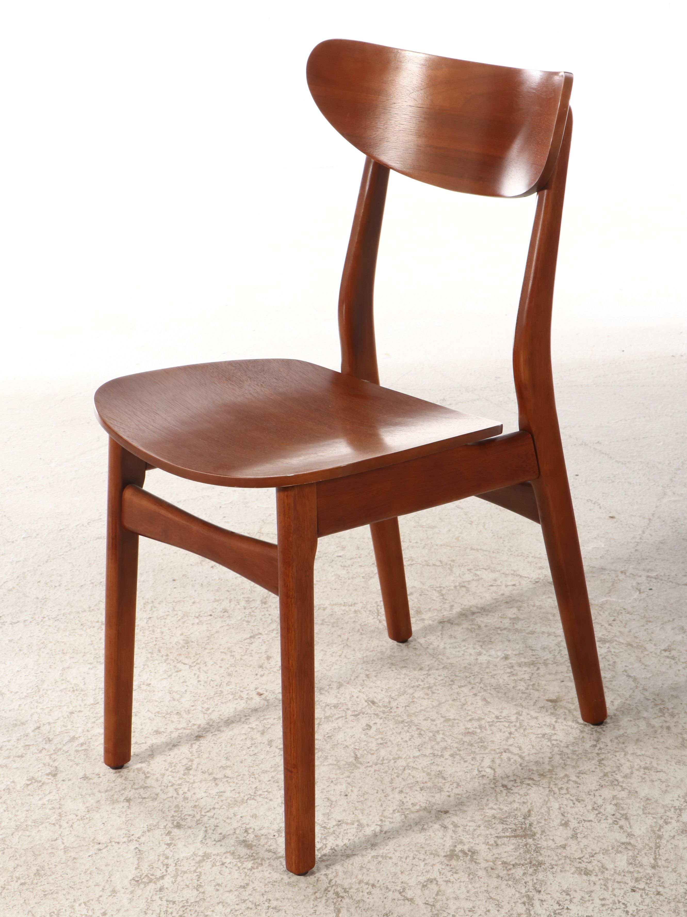Set of Four West Elm "Classic Café" Rubberwood Dining Chairs, 2019
