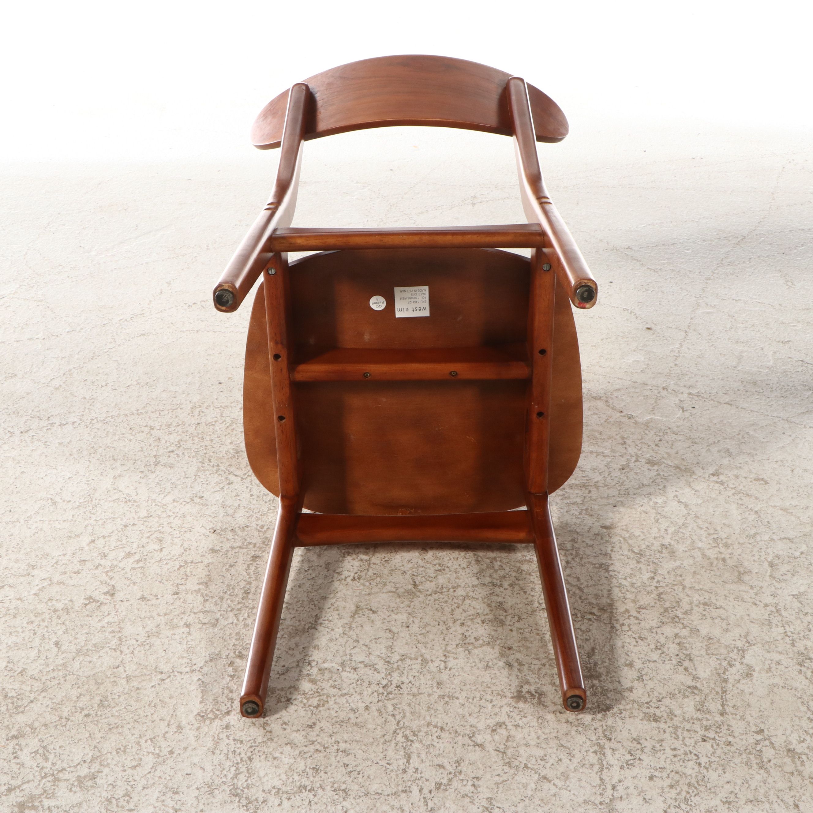 Set of Four West Elm "Classic Café" Rubberwood Dining Chairs, 2019